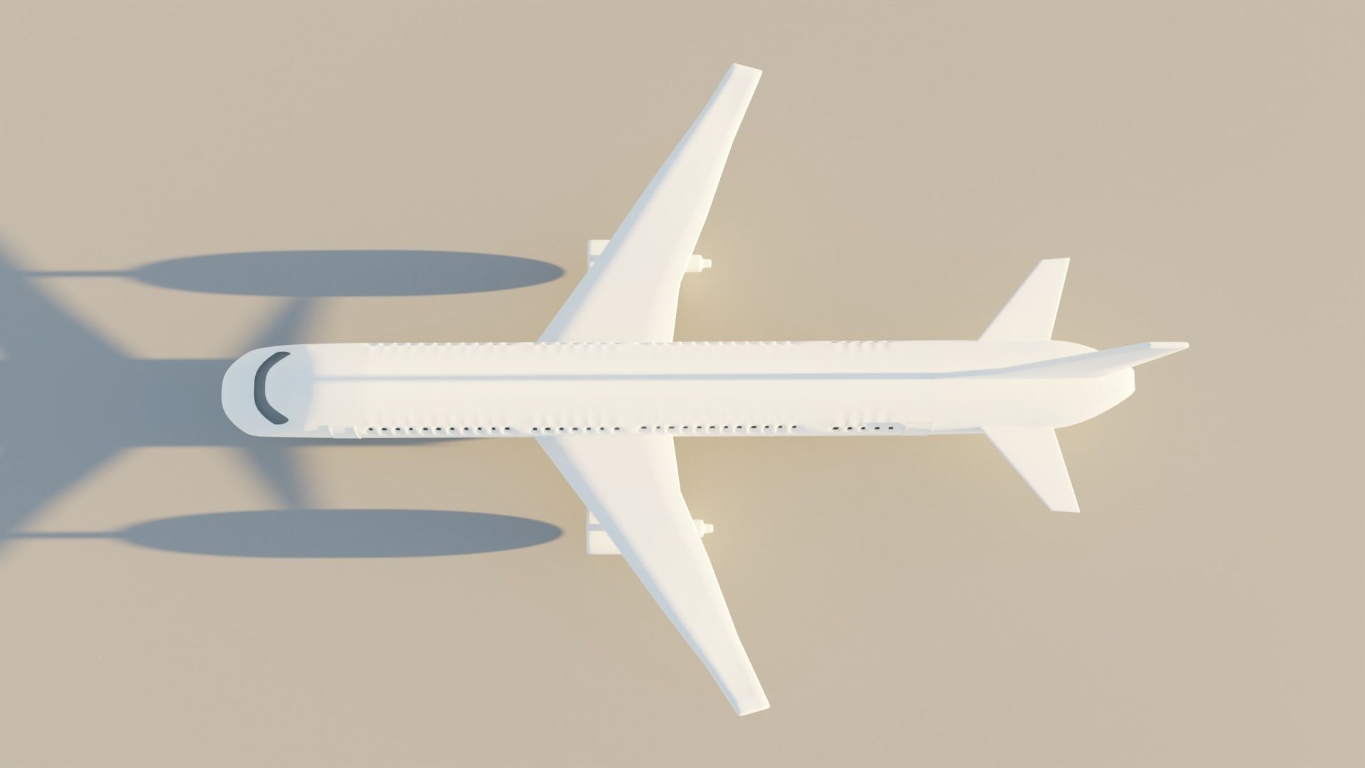 Airplane Low-poly 3D model_8