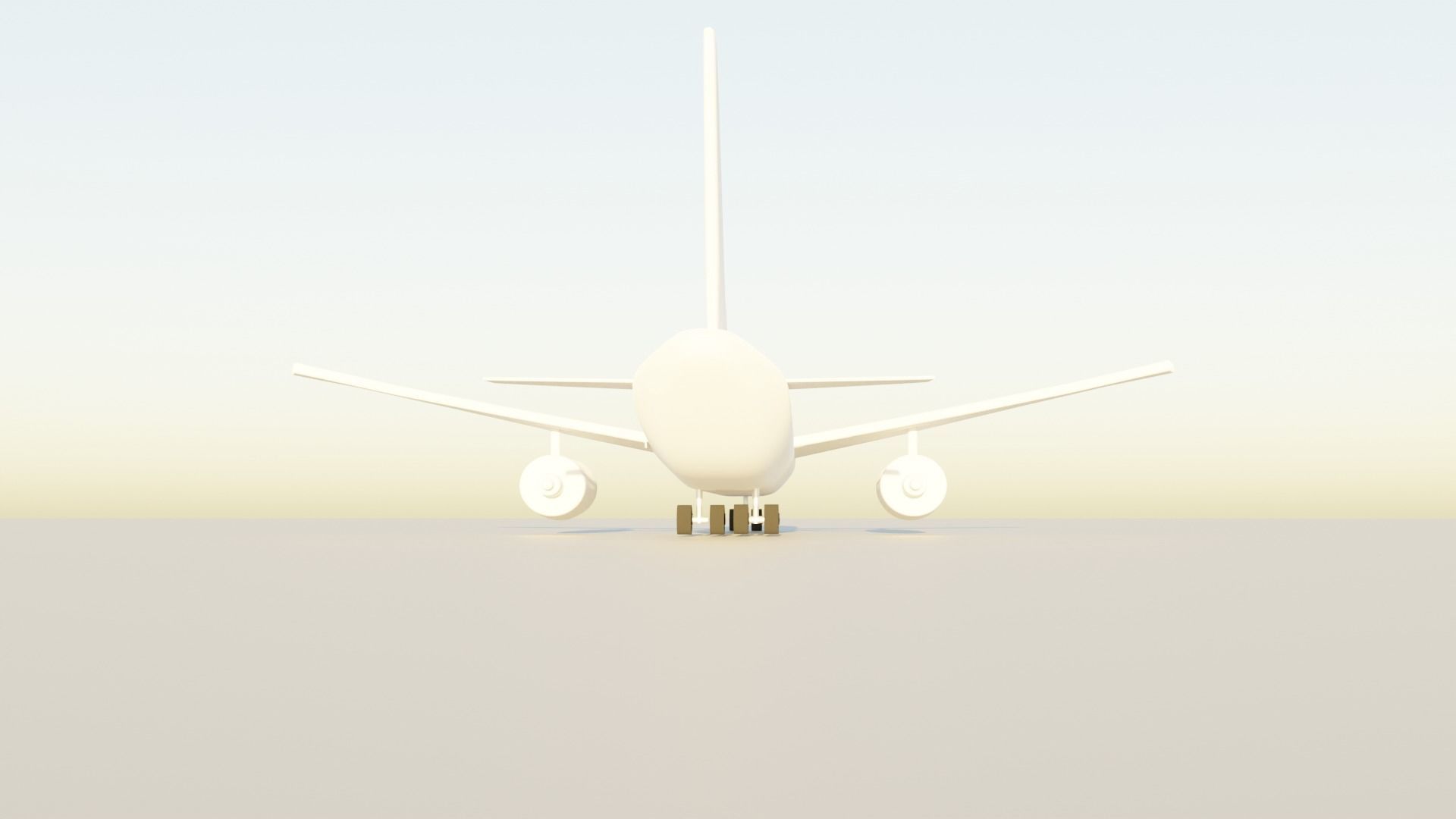 Airplane Low-poly 3D model_6