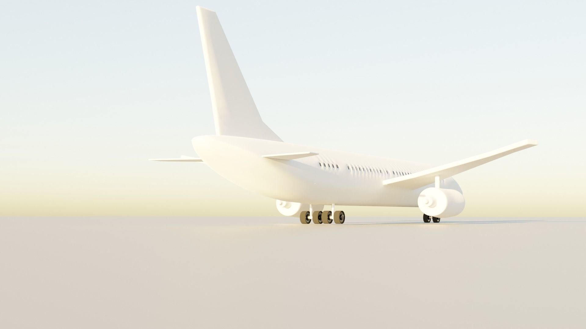 Airplane Low-poly 3D model_11