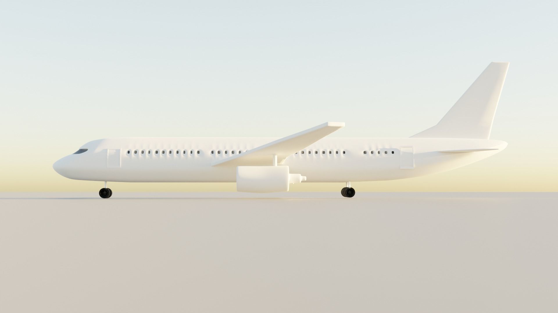 Airplane Low-poly 3D model_9