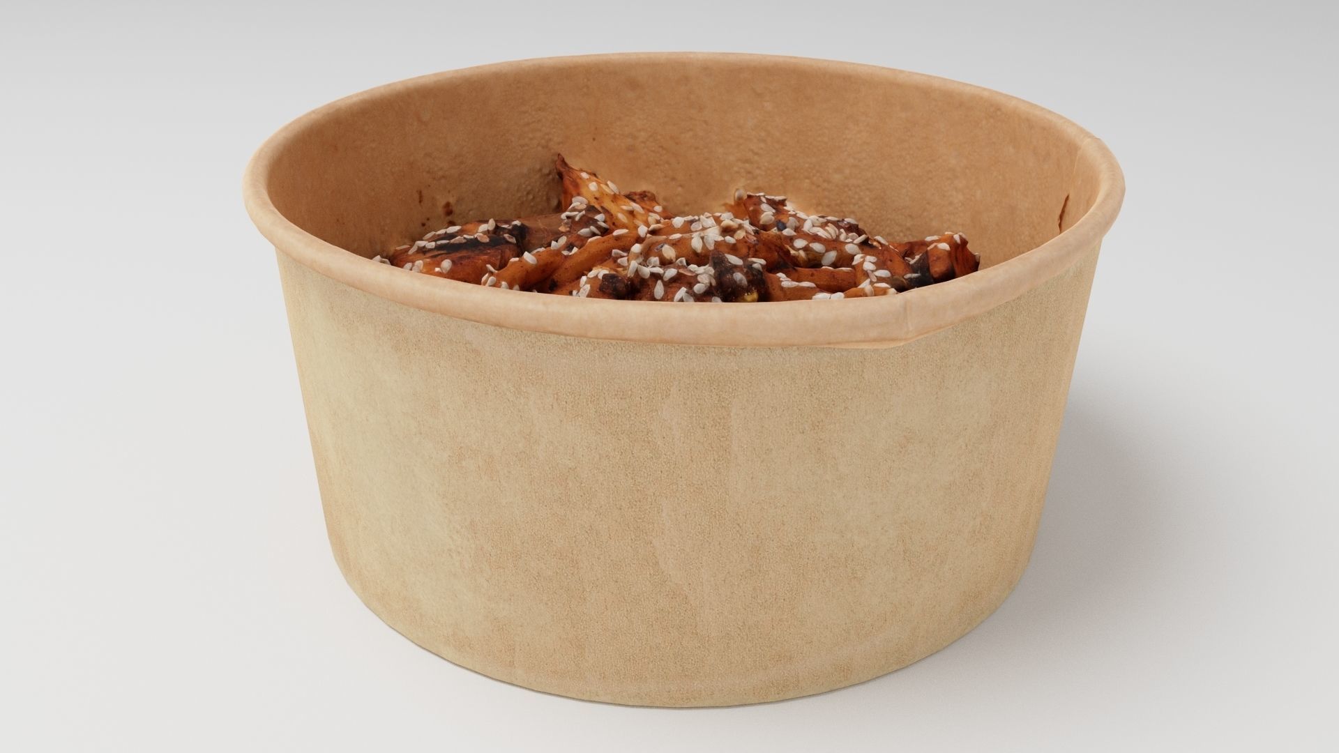 Udon Poke bowl lunch noodles with chicken korean asian meal 3D model_1