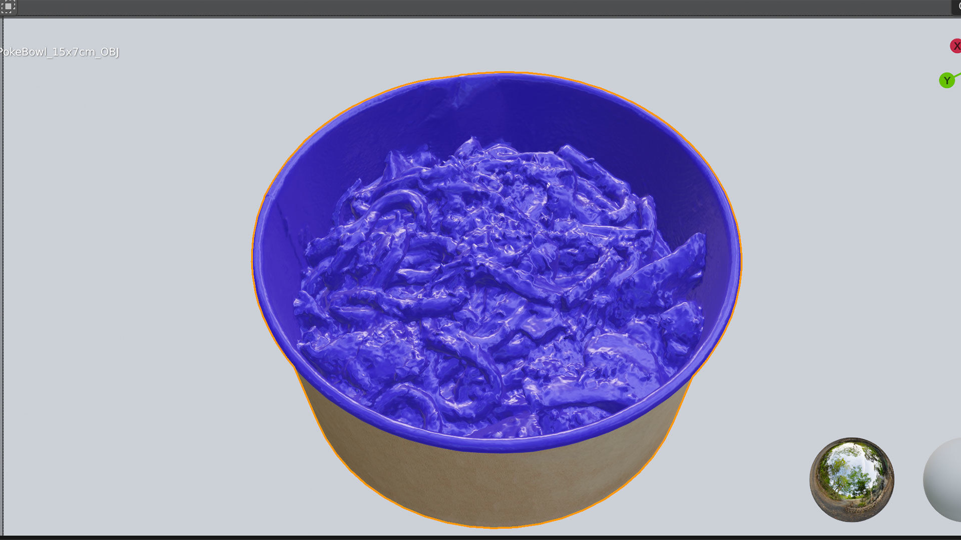 Udon Poke bowl lunch noodles with chicken korean asian meal 3D model_6