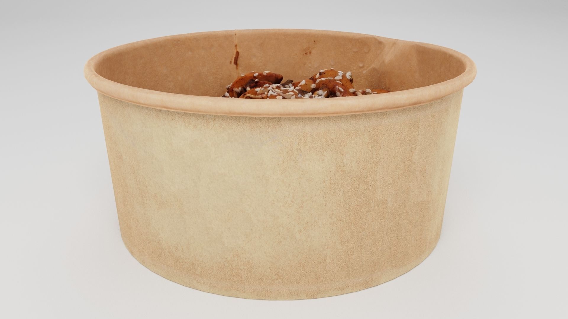 Udon Poke bowl lunch noodles with chicken korean asian meal 3D model_3