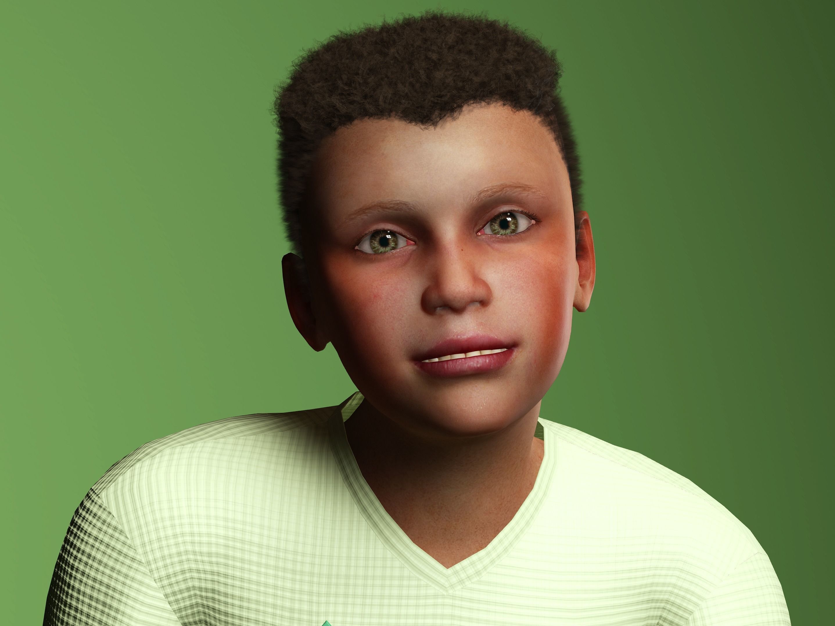 Amari Jr- Child Character Low-poly 3D model_3