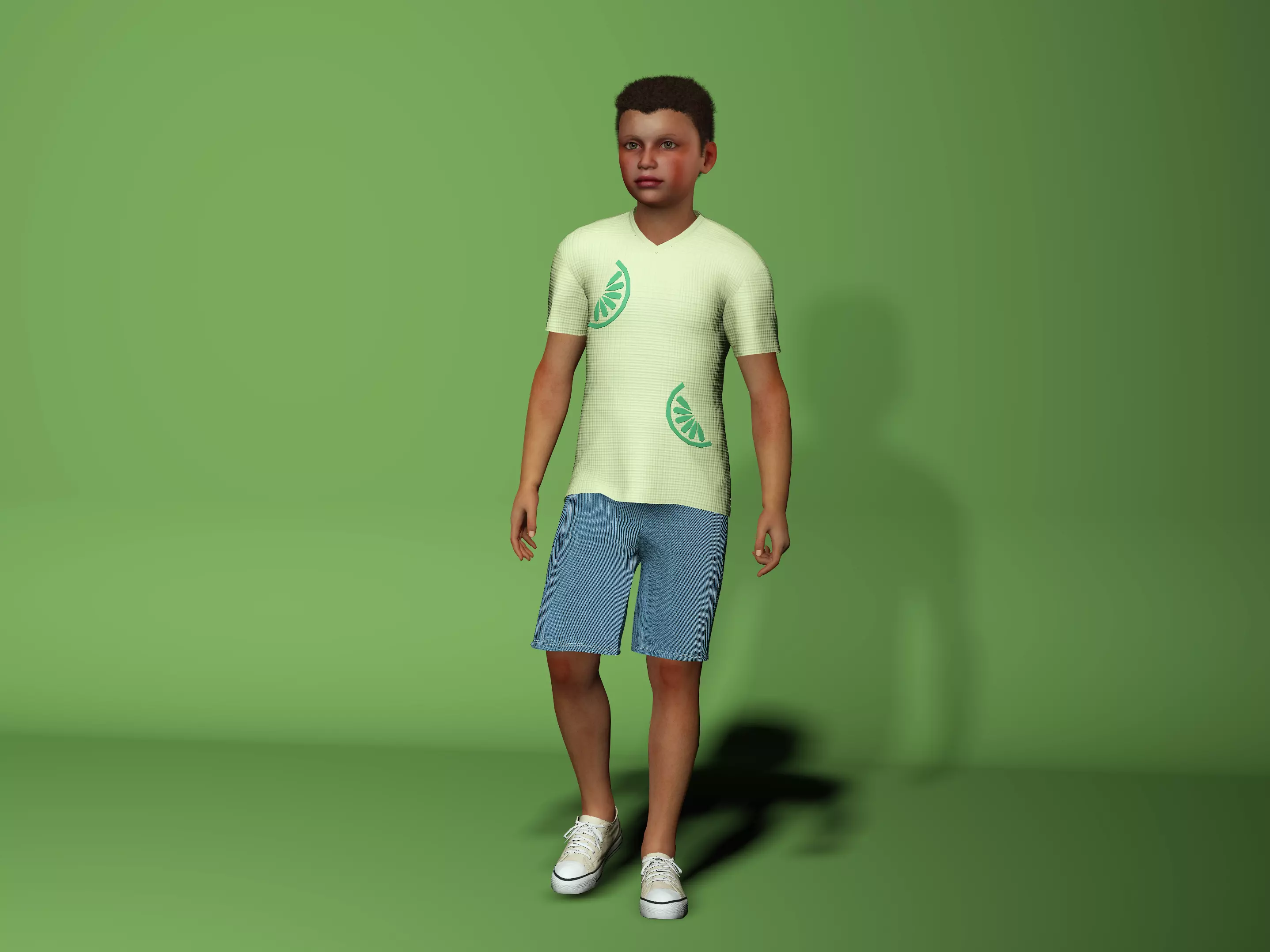 Amari Jr- Child Character Low-poly 3D model_0