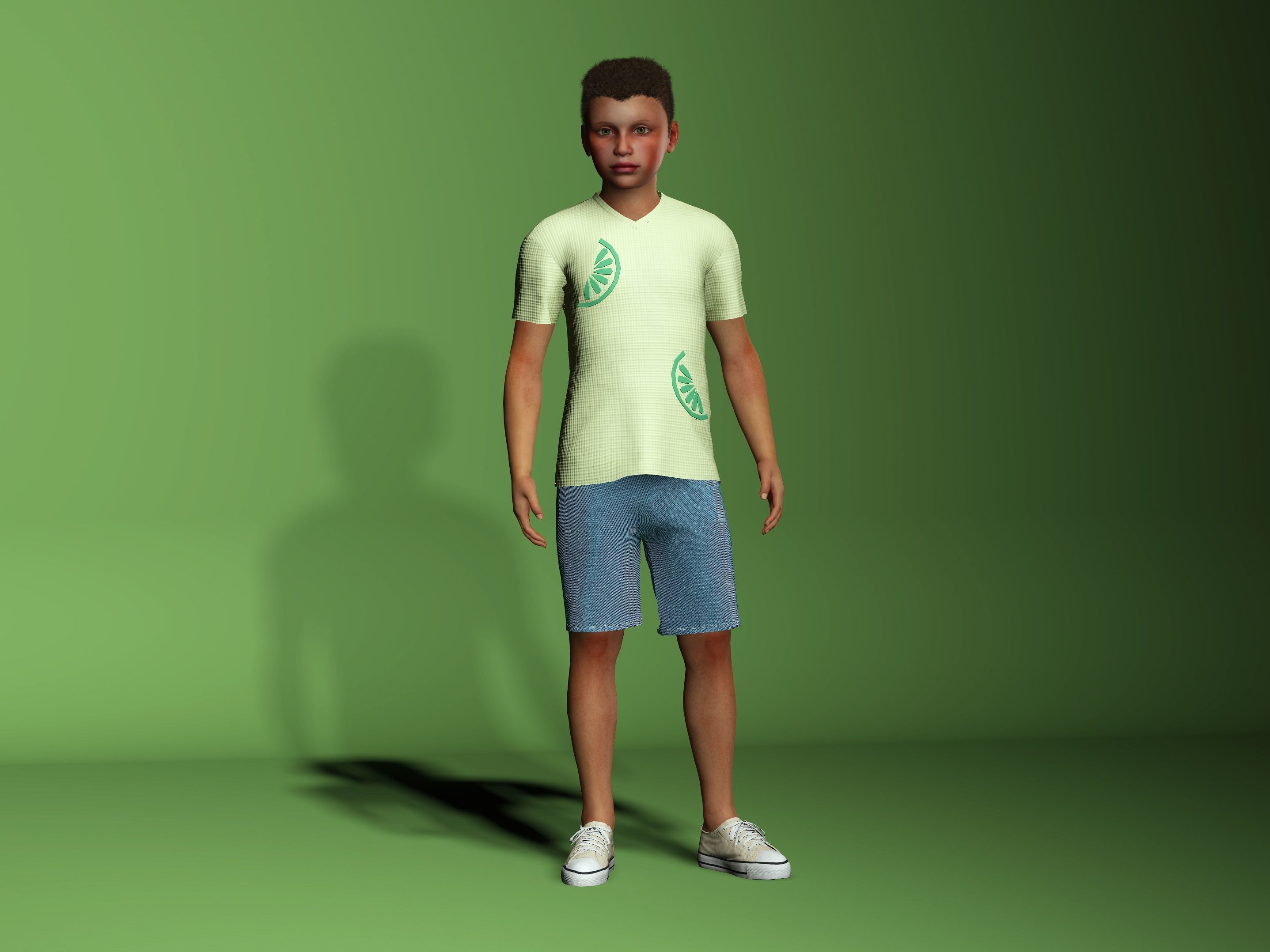 Amari Jr- Child Character Low-poly 3D model_7