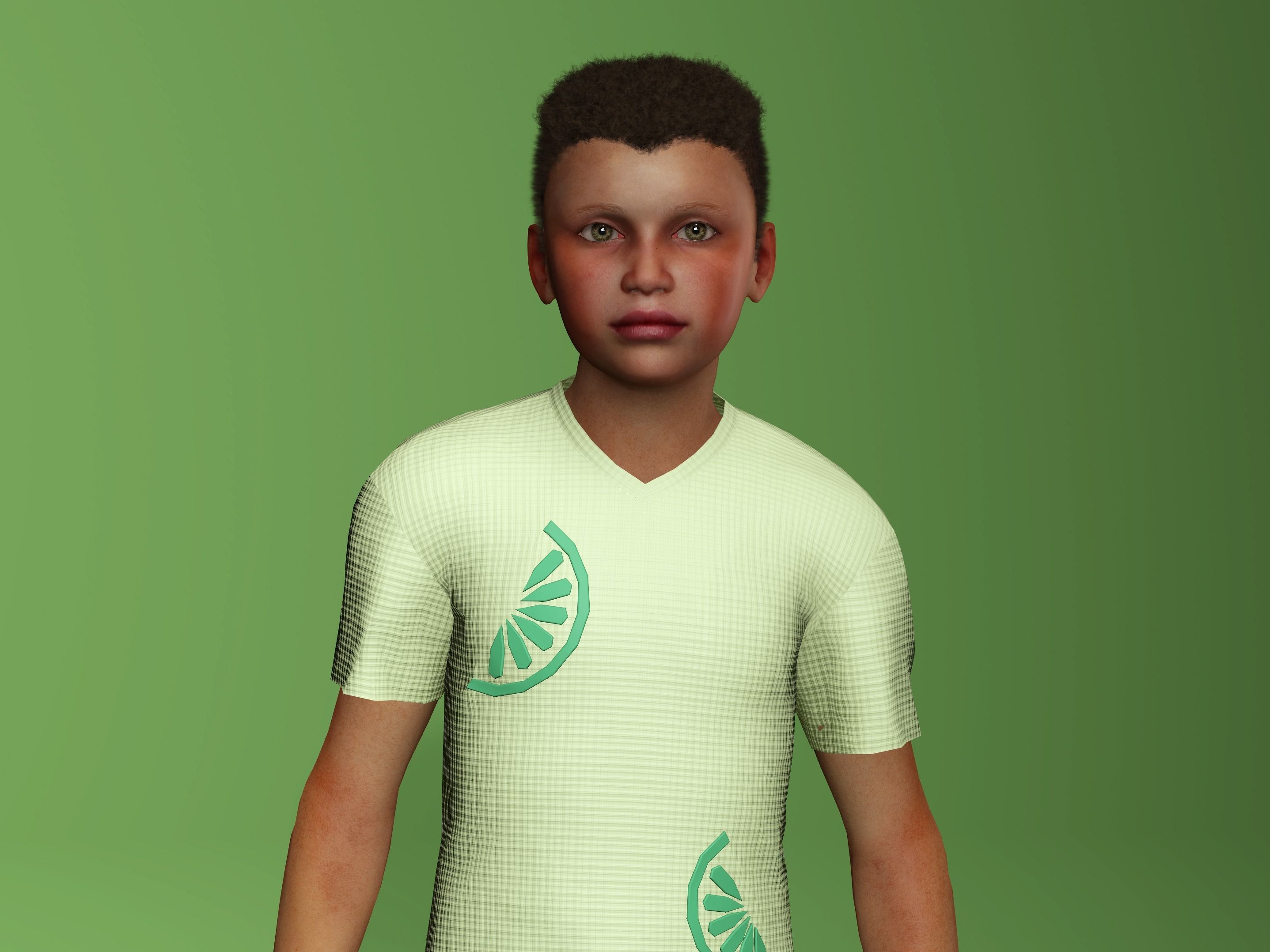 Amari Jr- Child Character Low-poly 3D model_6