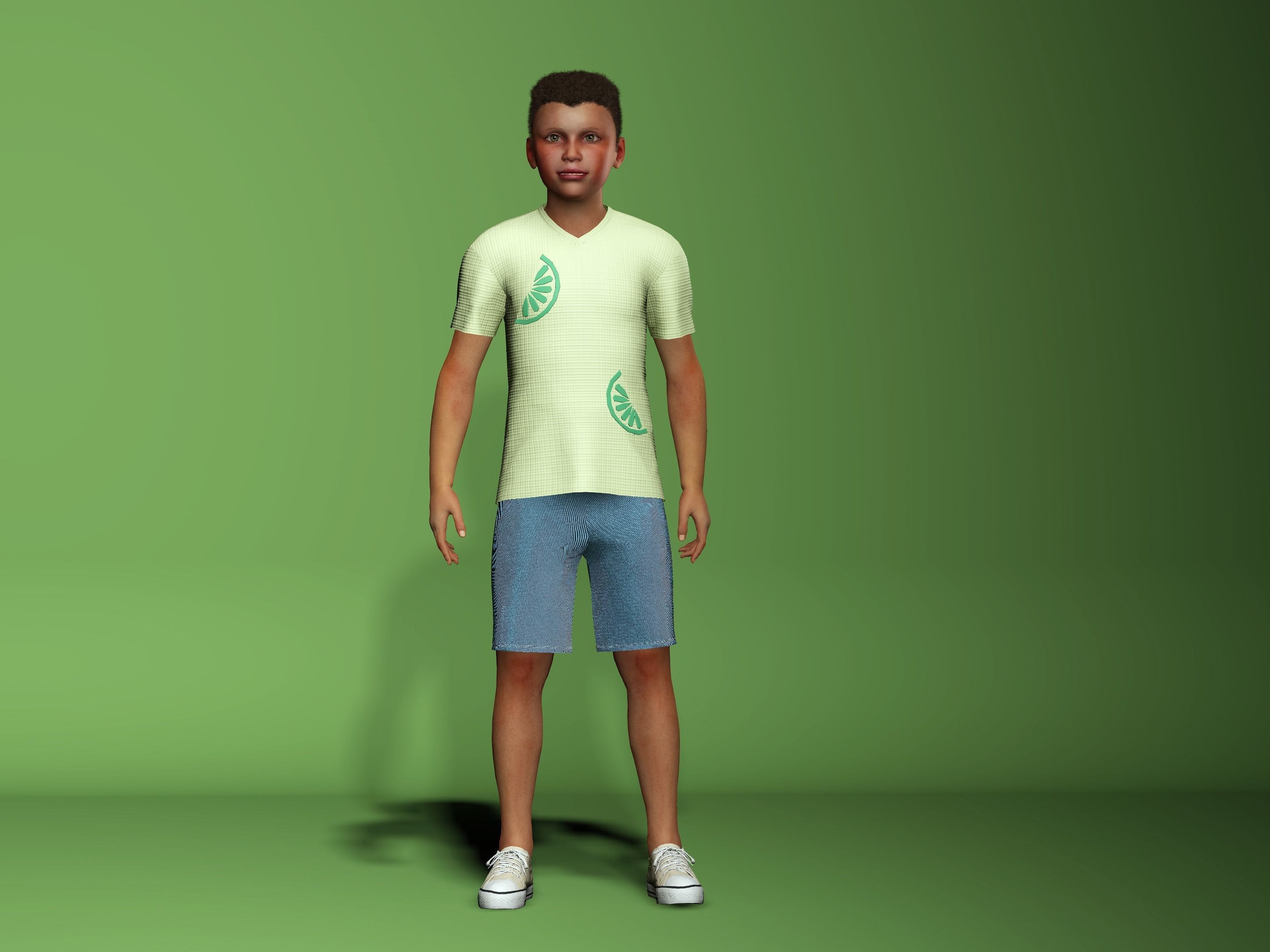 Amari Jr- Child Character Low-poly 3D model_2