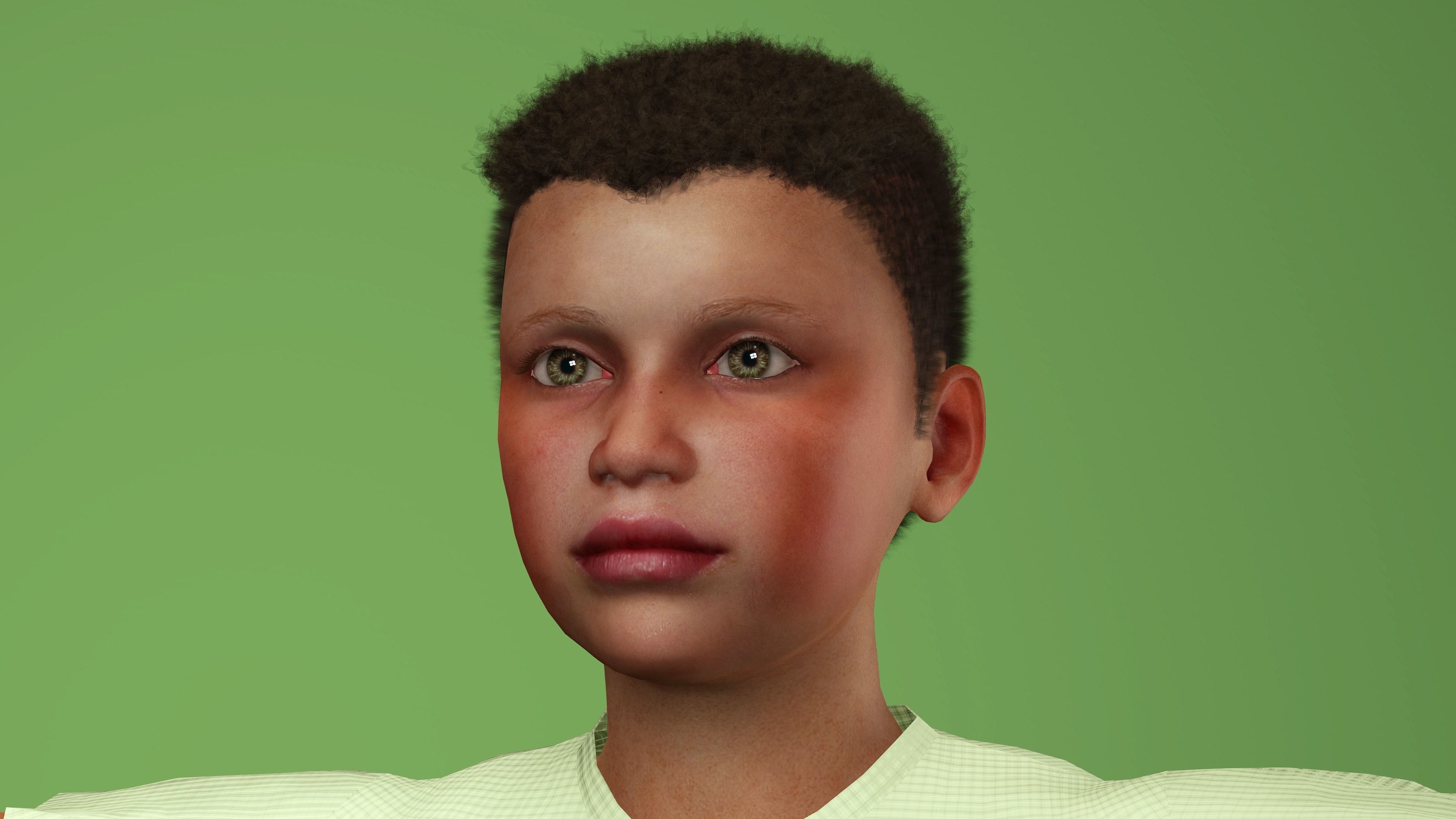 Amari Jr- Child Character Low-poly 3D model_8