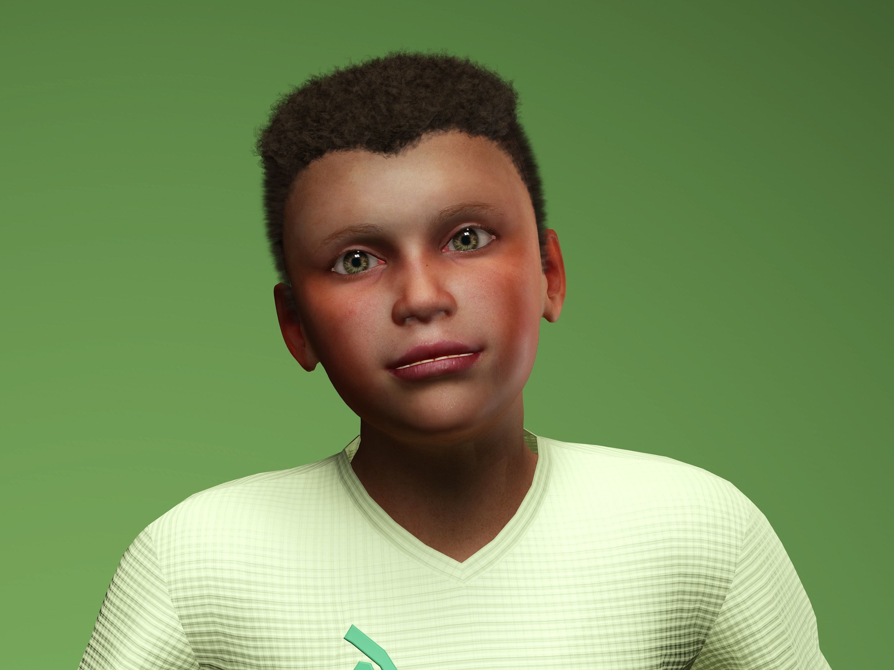 Amari Jr- Child Character Low-poly 3D model_1