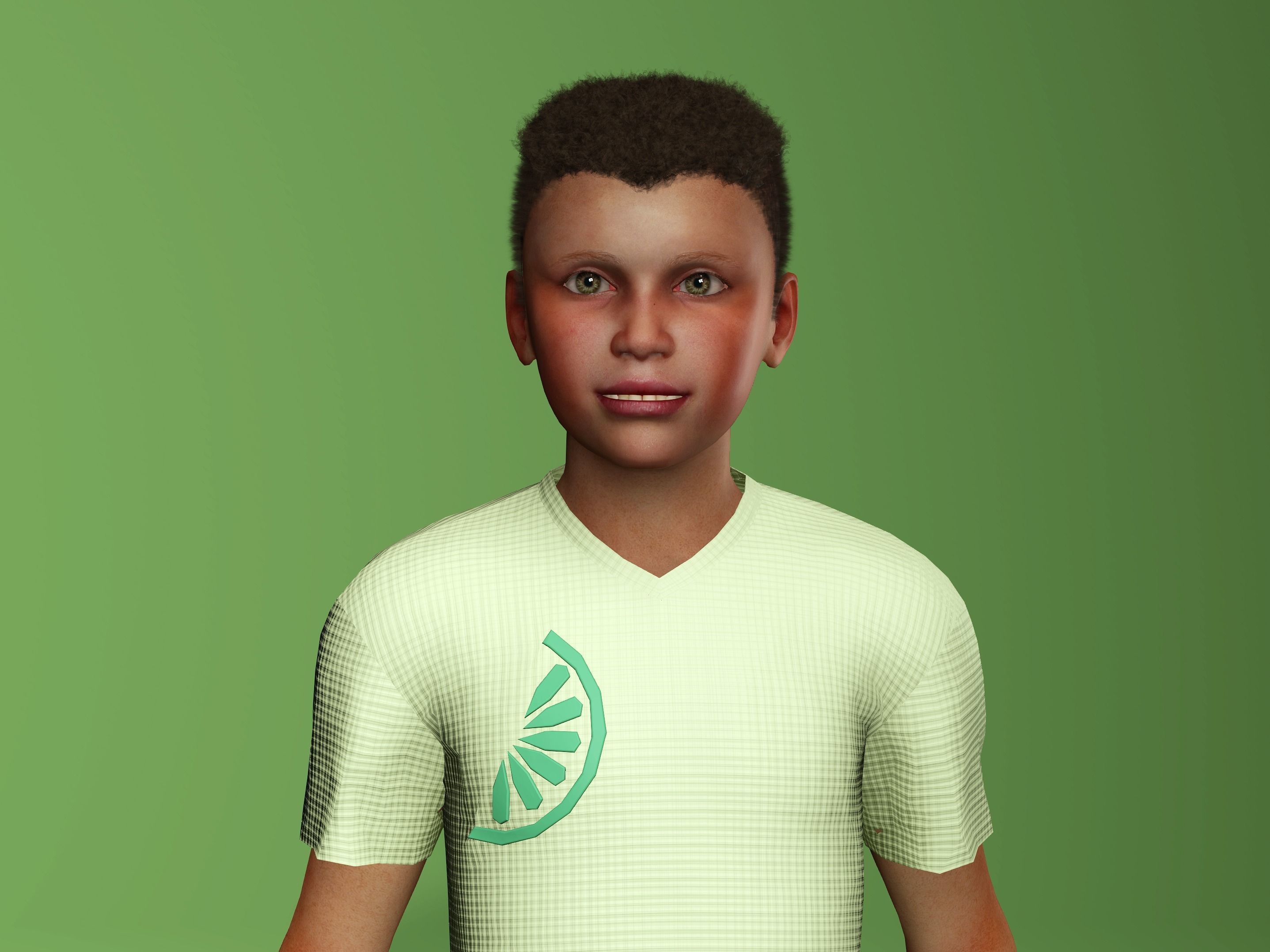 Amari Jr- Child Character Low-poly 3D model_4