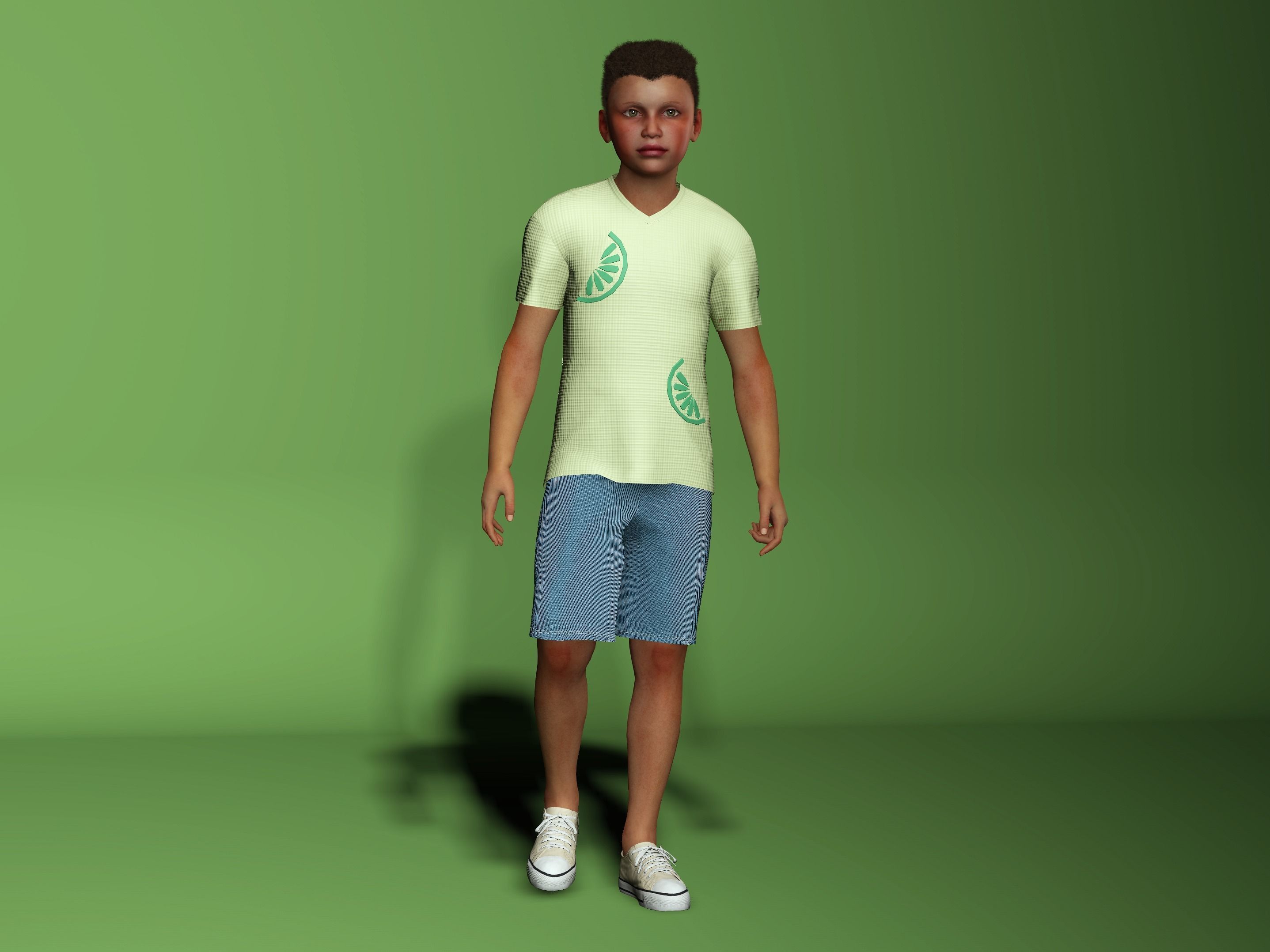 Amari Jr- Child Character Low-poly 3D model_5