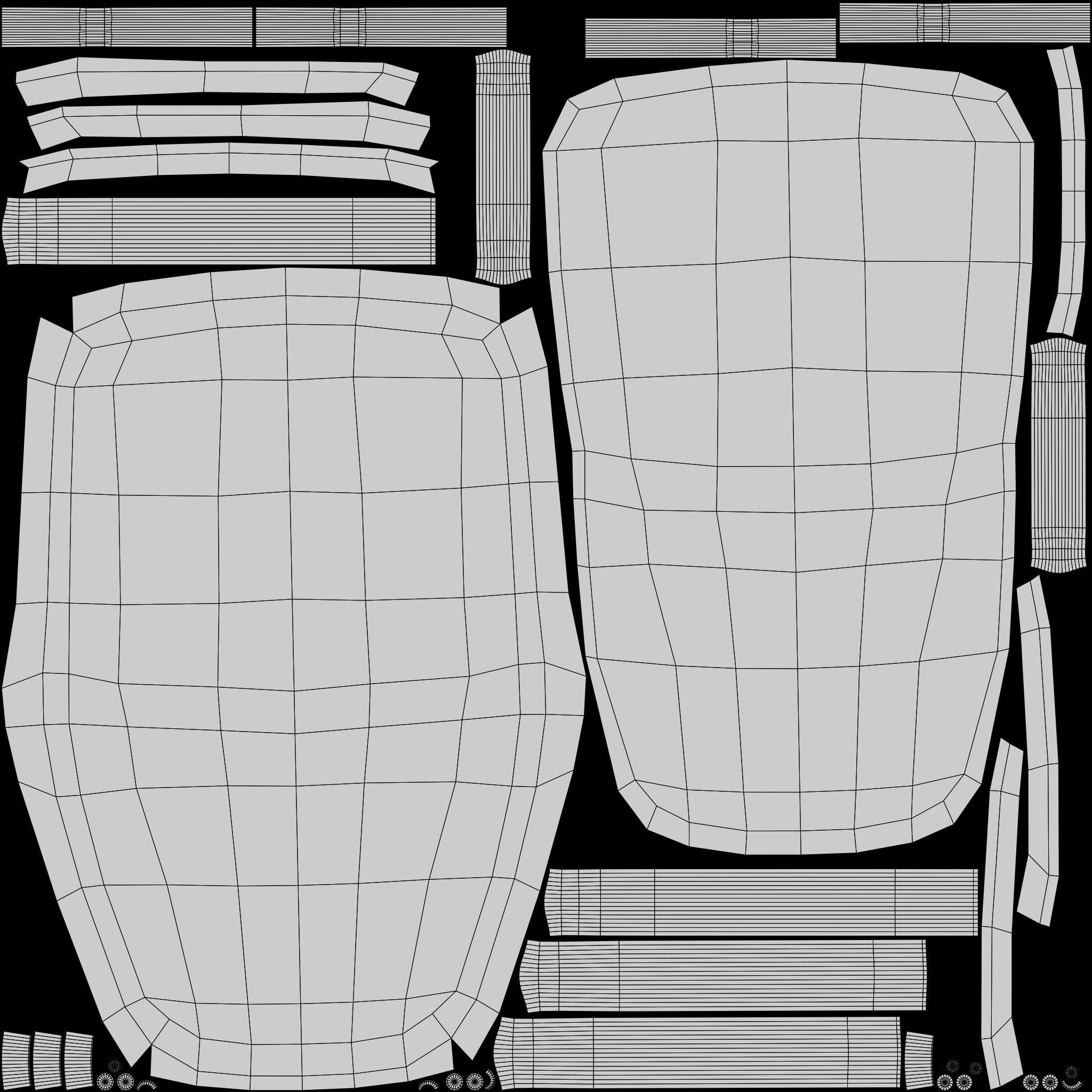 Fiberglass Plastic Chair Low-poly 3D model_20