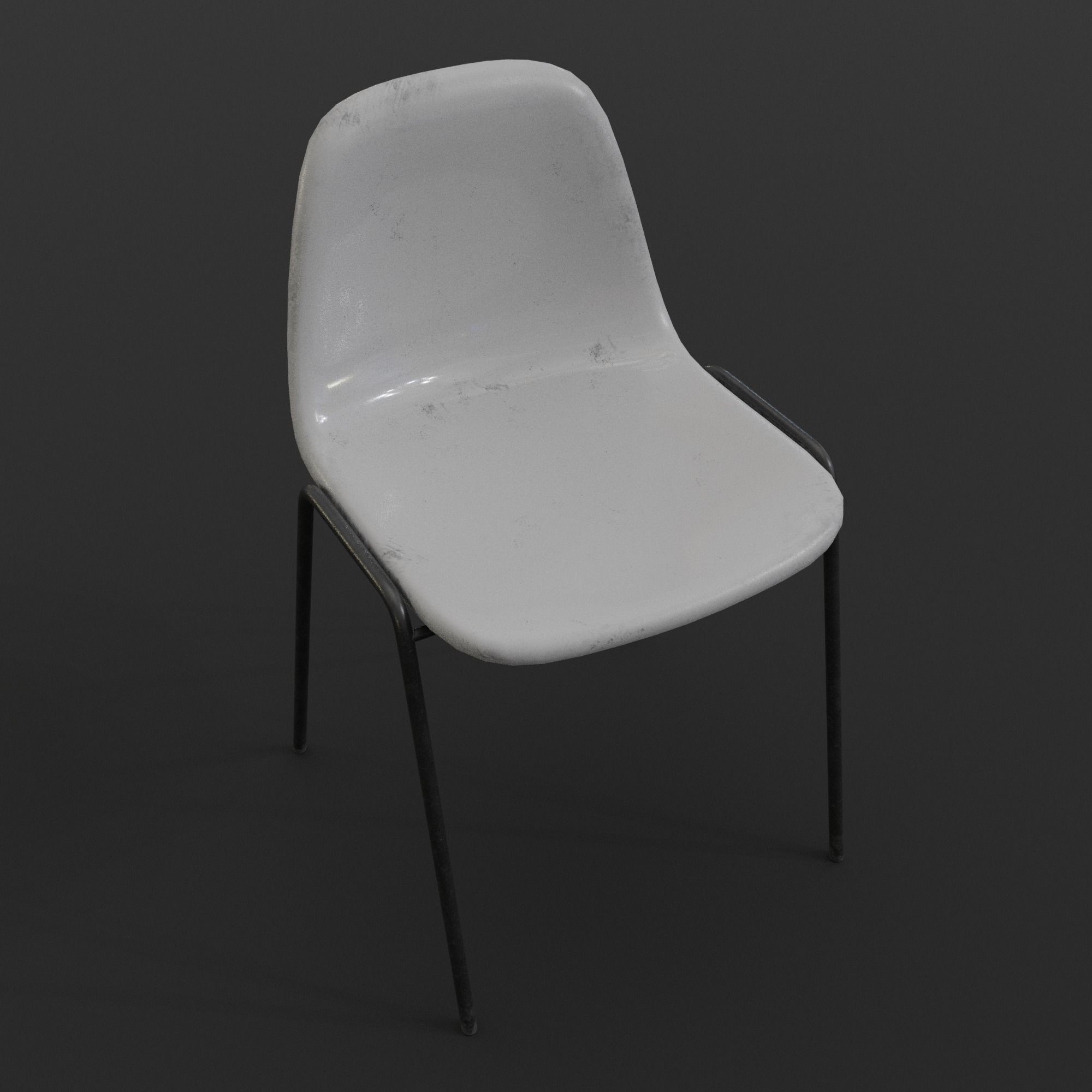 Fiberglass Plastic Chair Low-poly 3D model_18