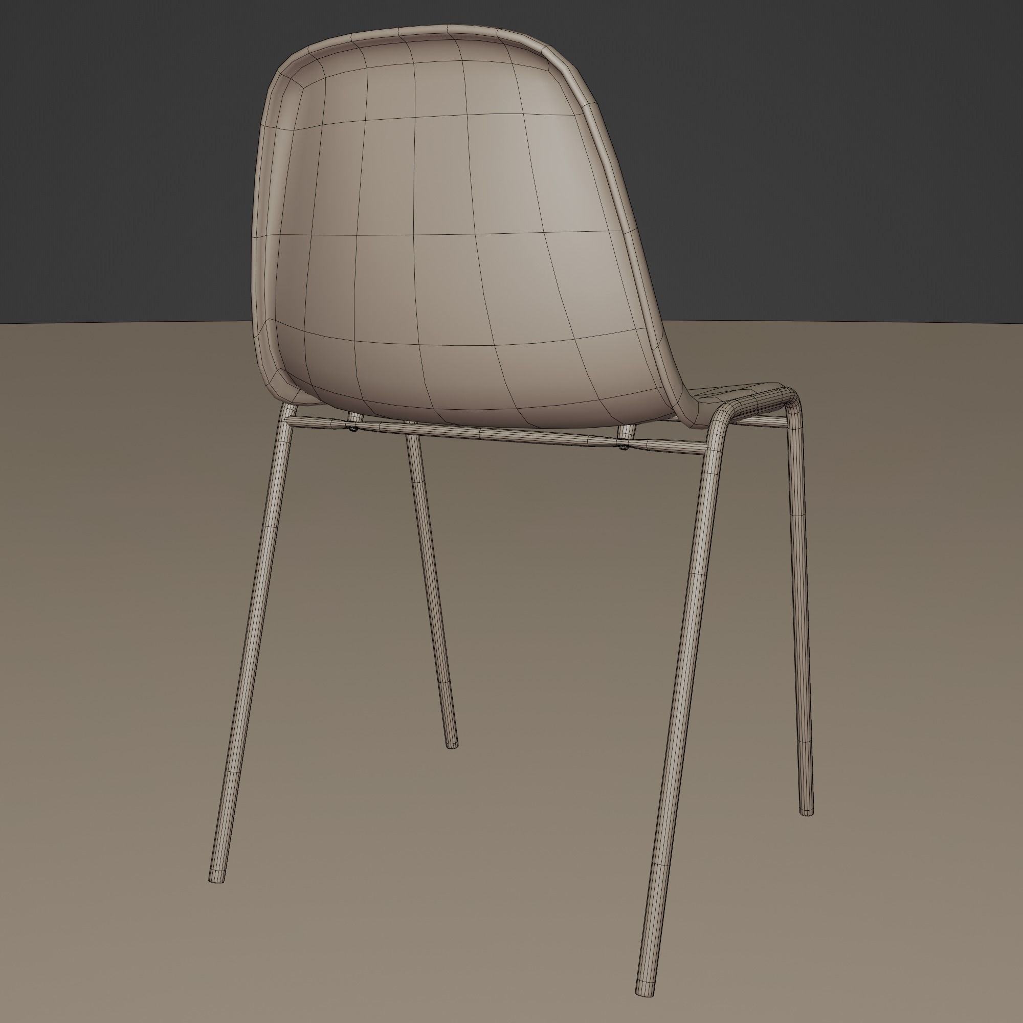 Fiberglass Plastic Chair Low-poly 3D model_14
