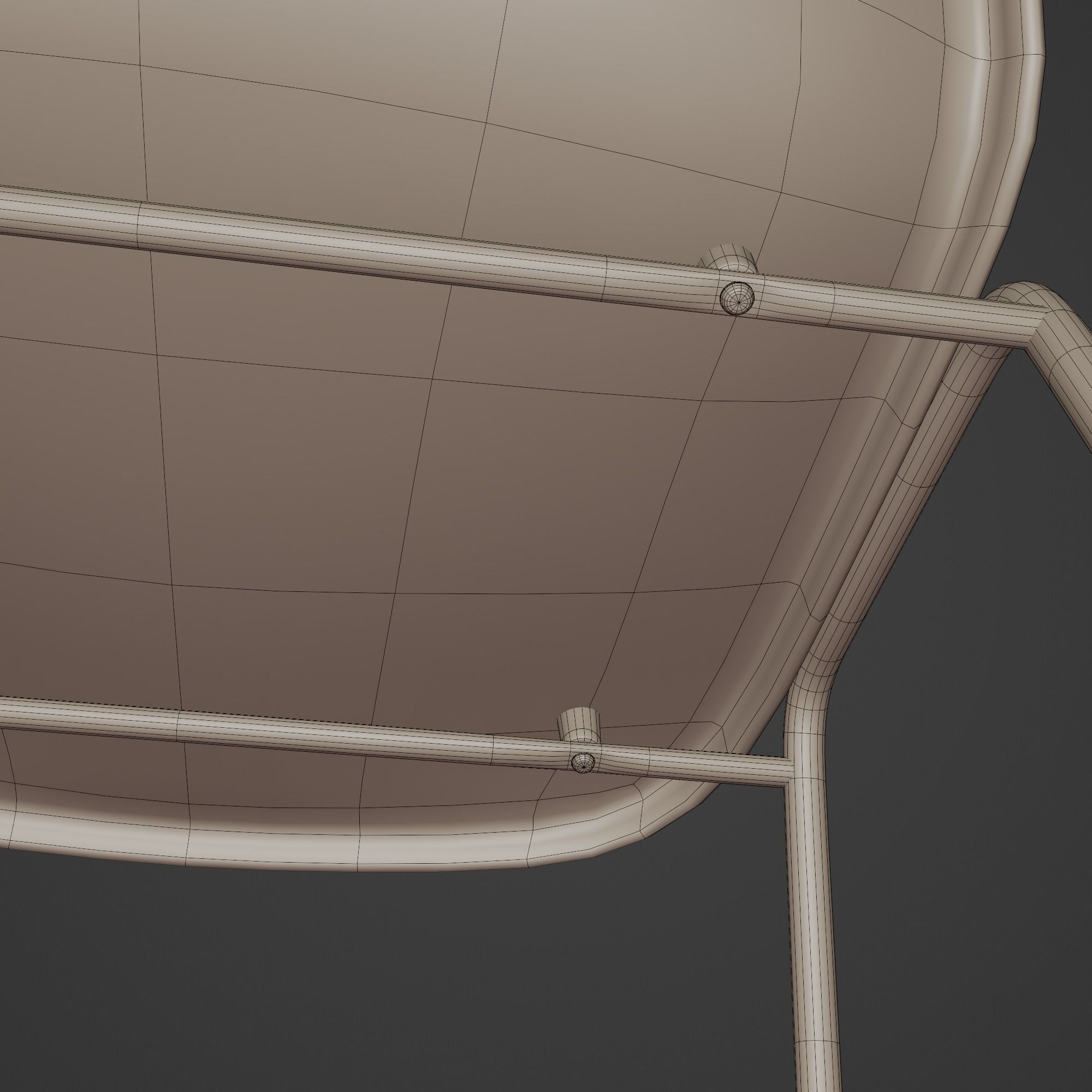 Fiberglass Plastic Chair Low-poly 3D model_8