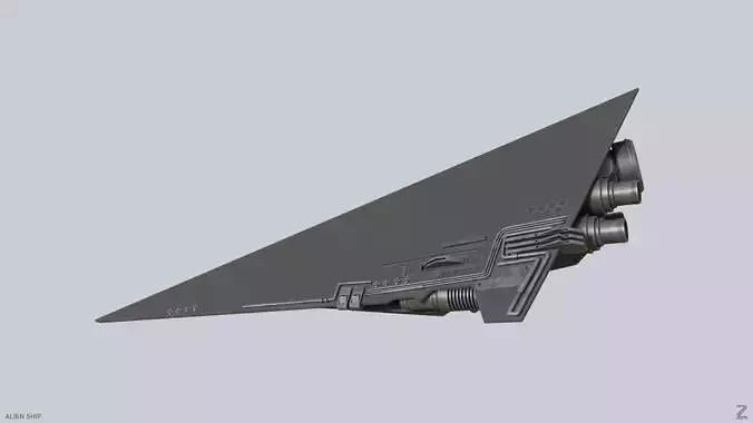 Alien ship Low-poly 3D model