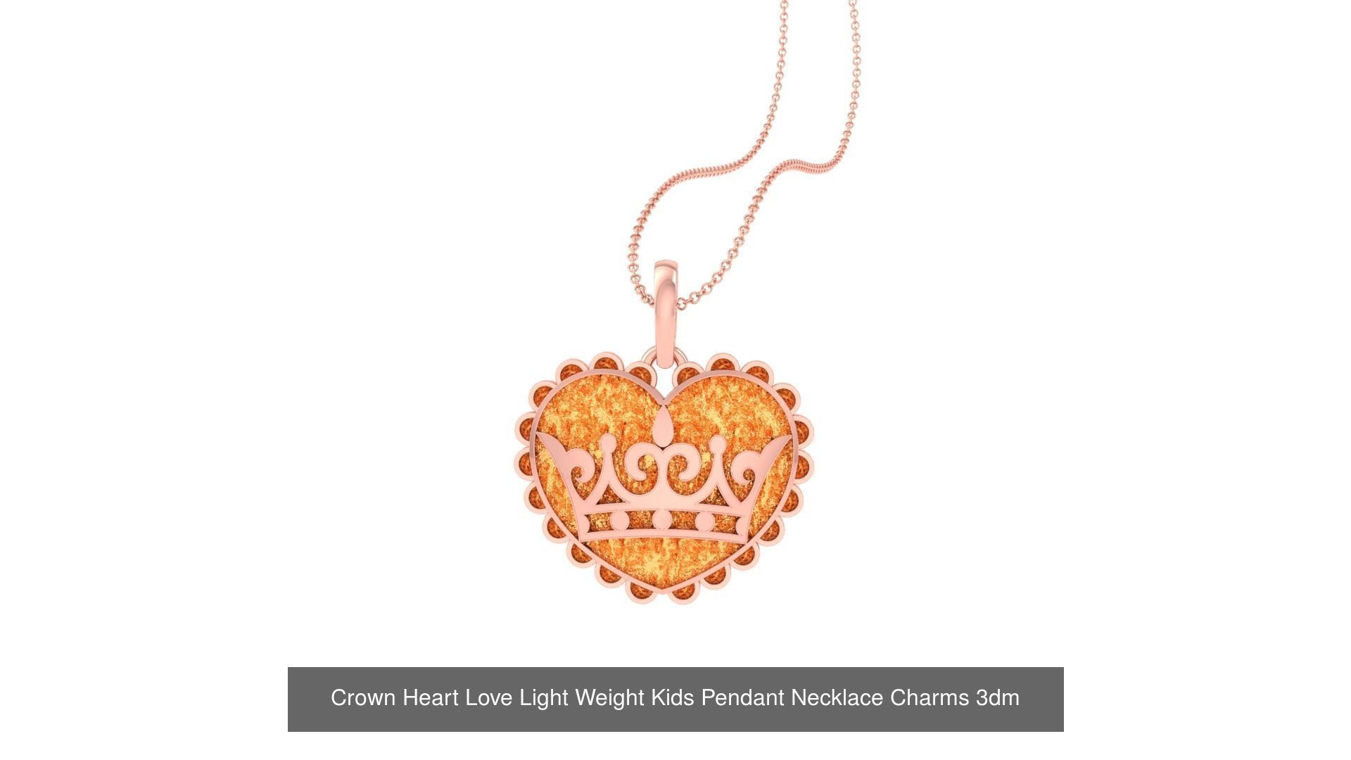 8 Crown Pendant Necklace Charms 3D Model Collection_7