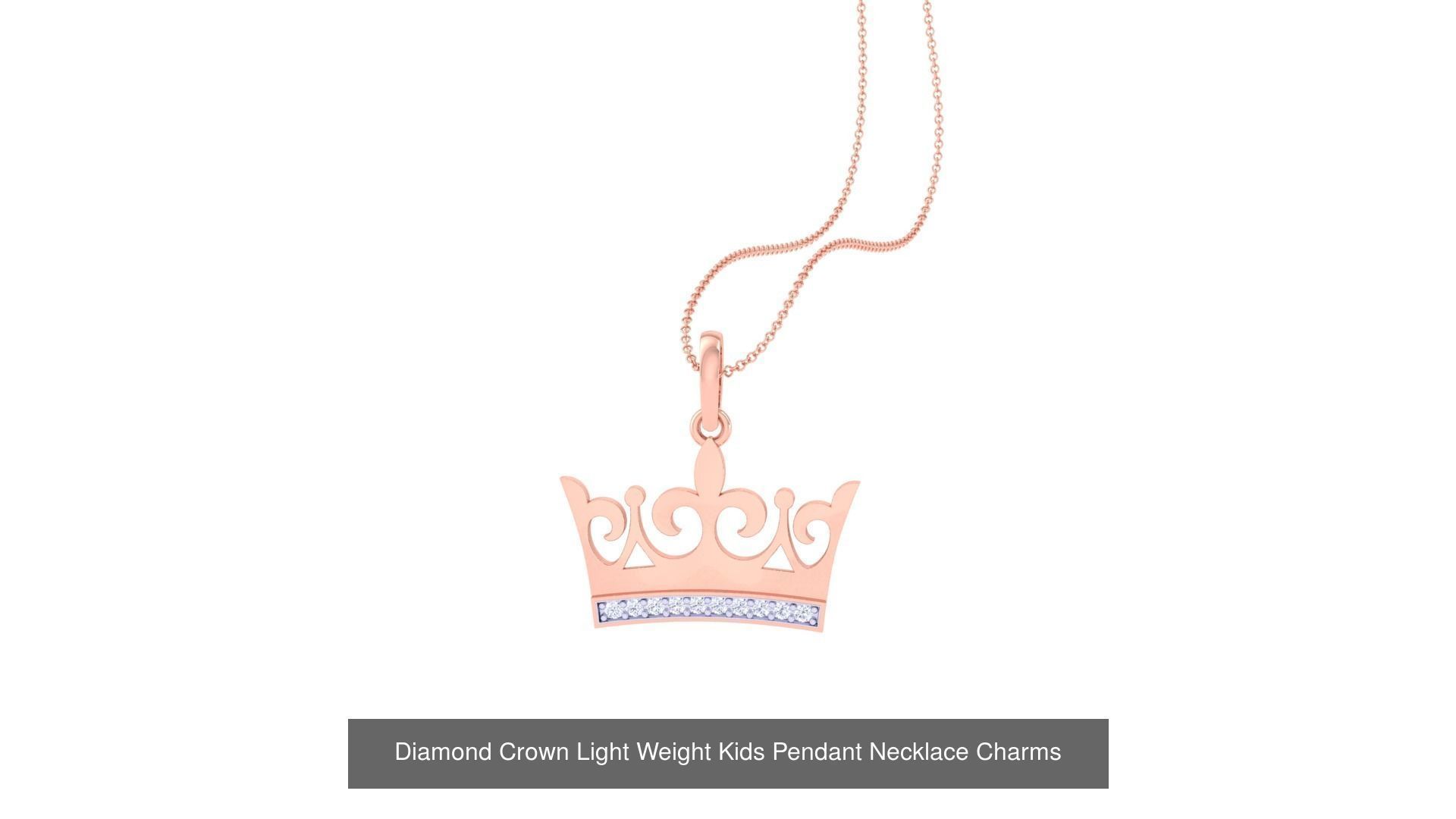 8 Crown Pendant Necklace Charms 3D Model Collection_6