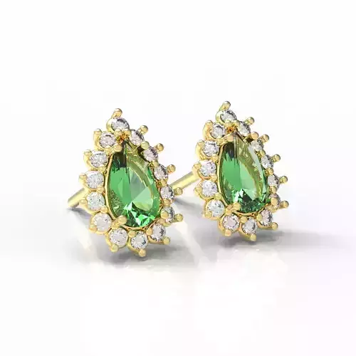 Pear cut Earring with Diamonds Brinco Gota com diamantes 3D print model