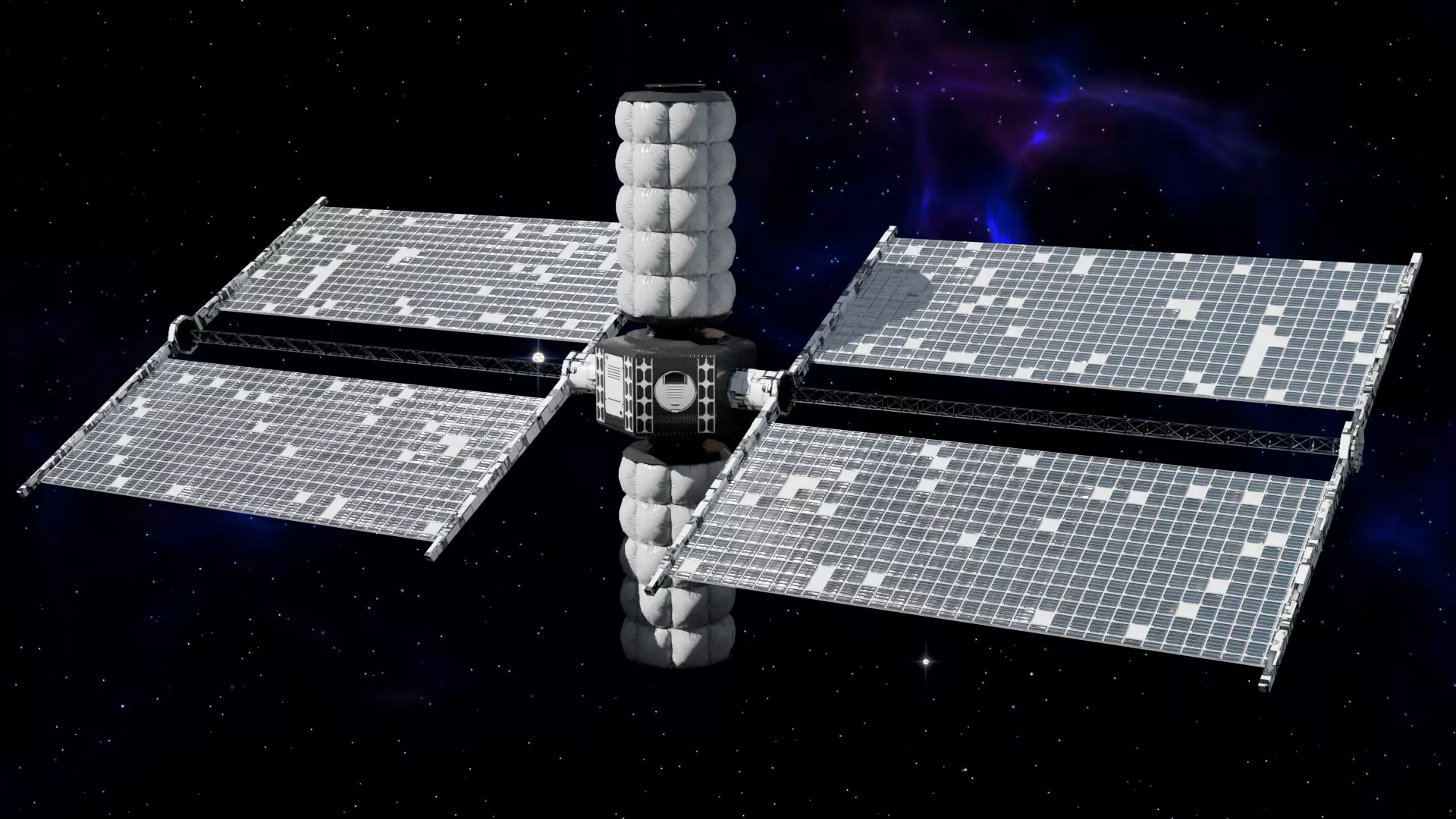 Space Station low poly Low-poly 3D model_0