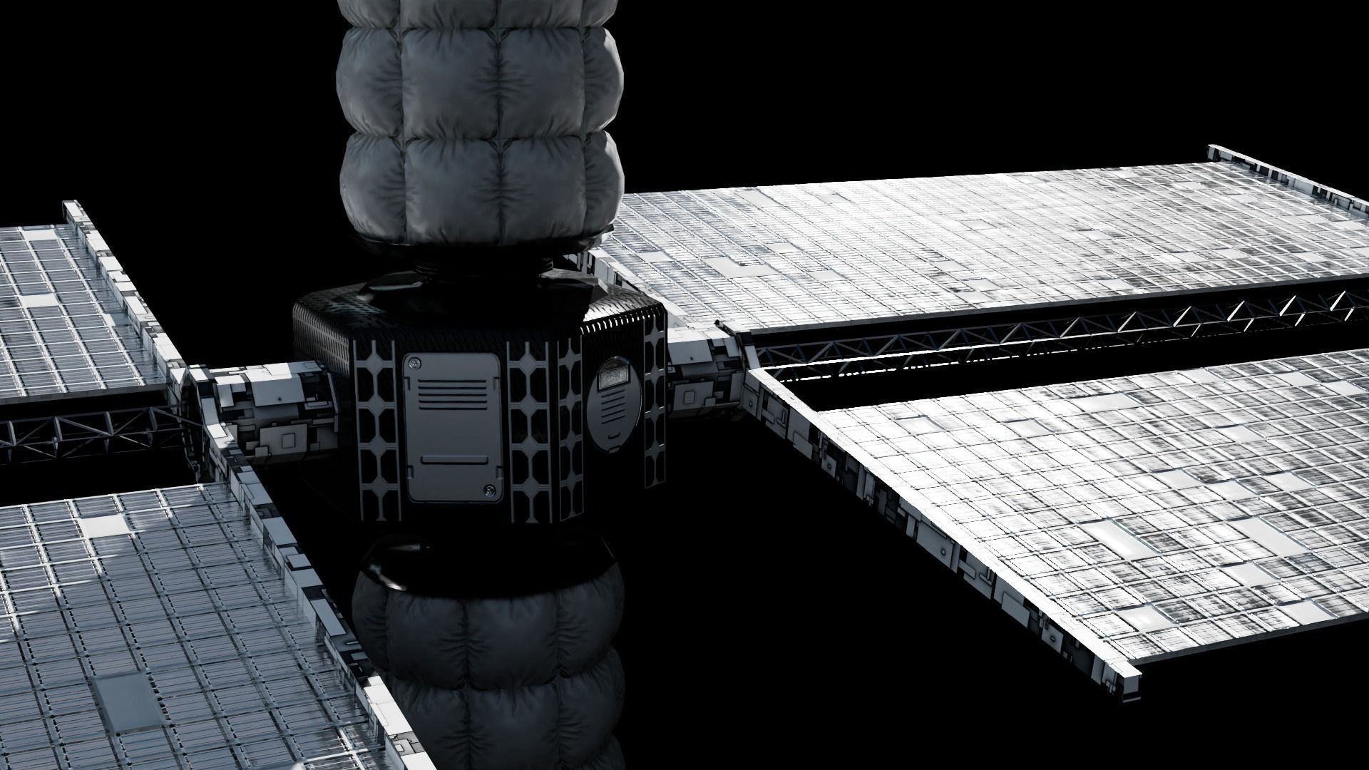 Space Station low poly Low-poly 3D model_4
