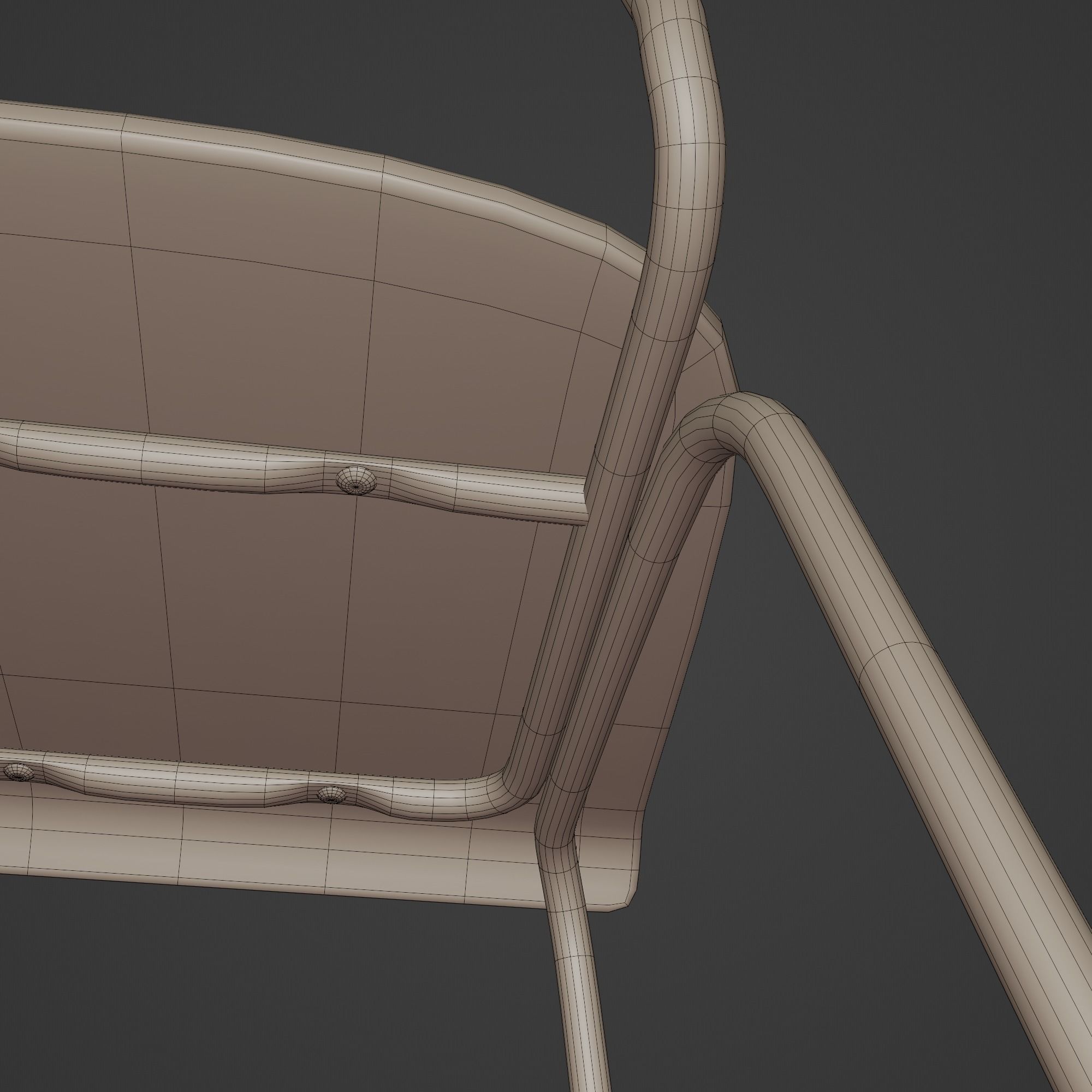 Plywood Chair Low-poly 3D model_3