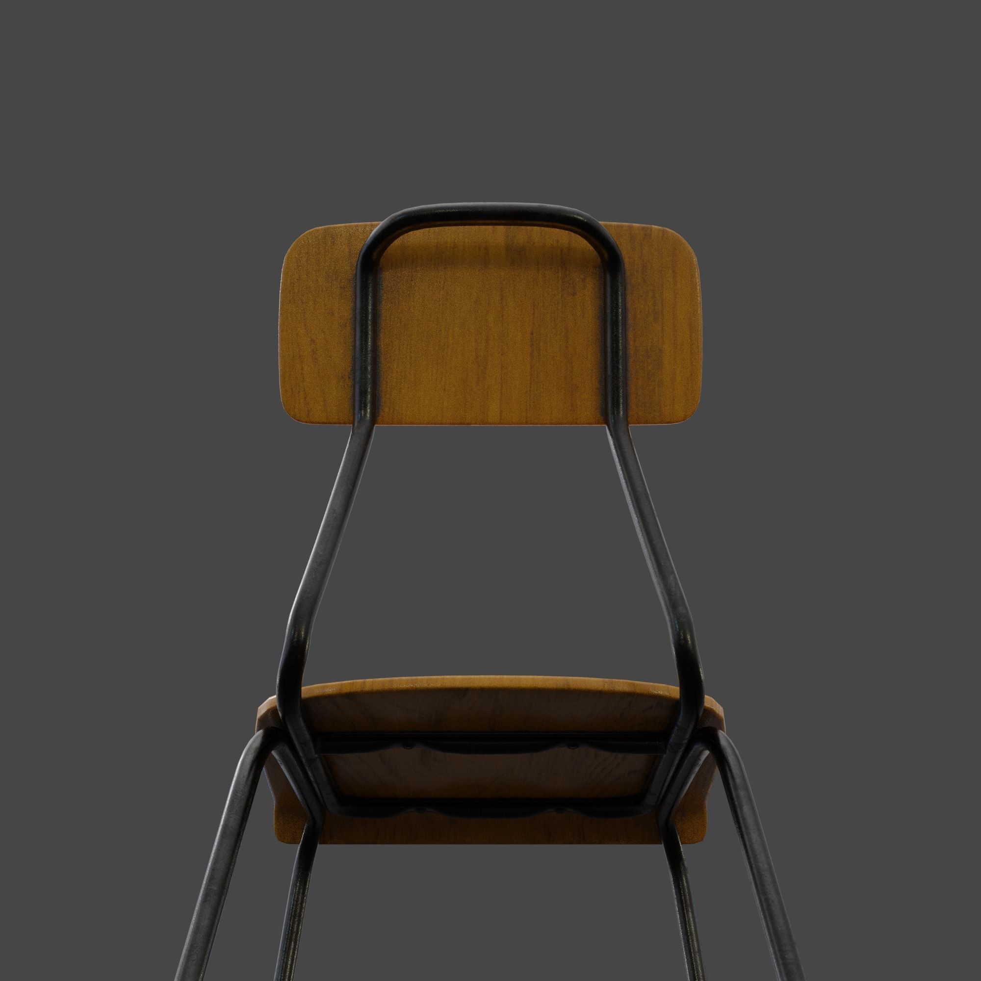 Plywood Chair Low-poly 3D model_10