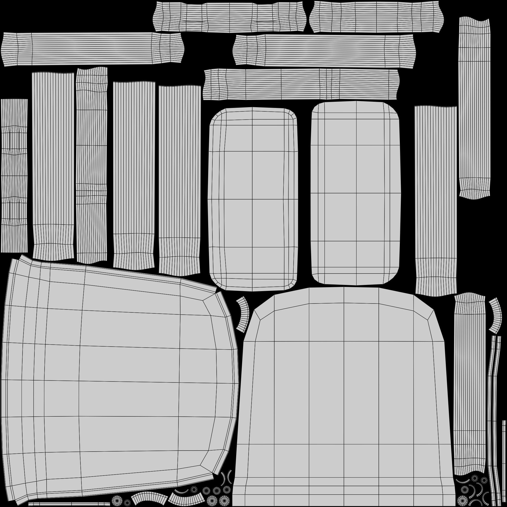 Plywood Chair Low-poly 3D model_11