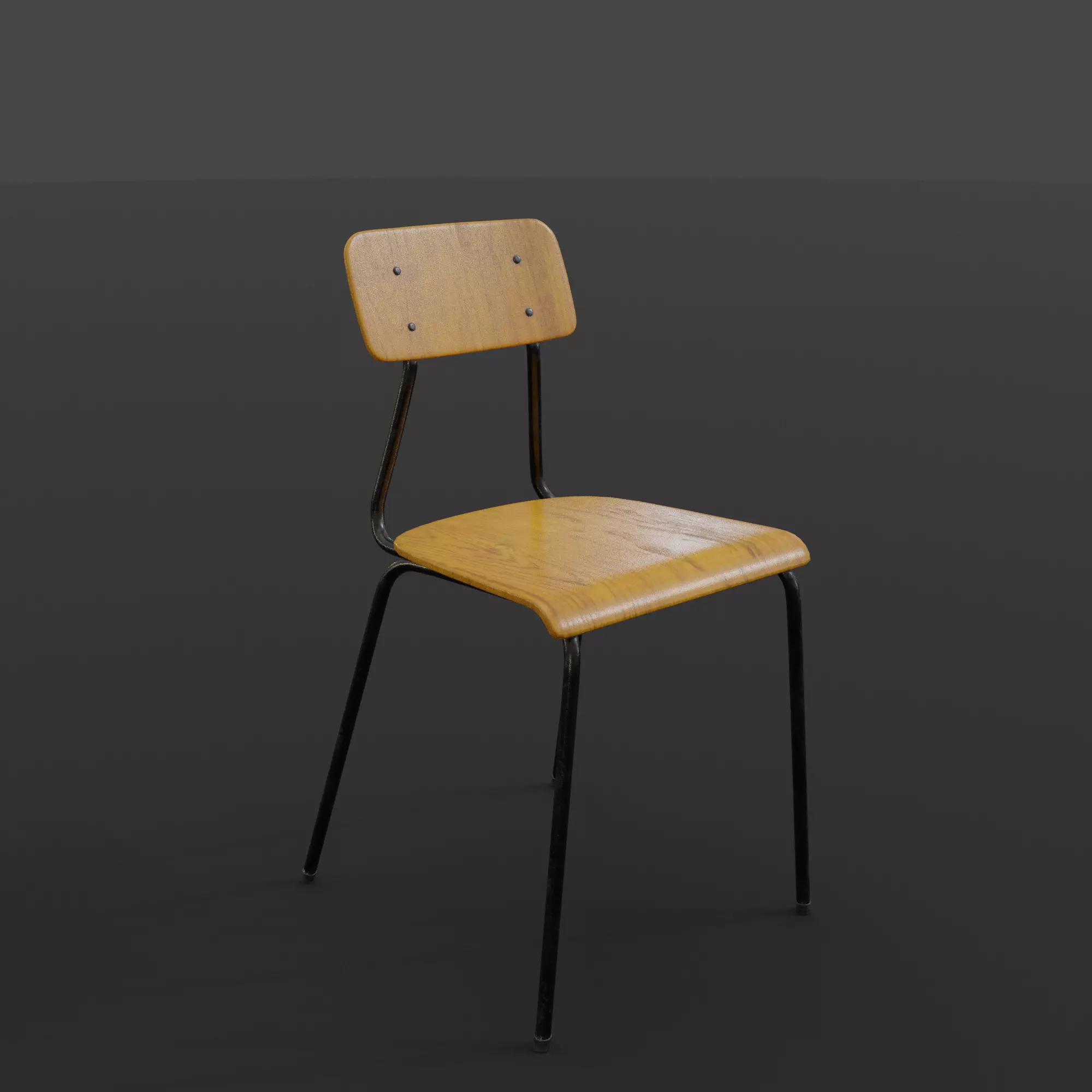 Plywood Chair Low-poly 3D model_0