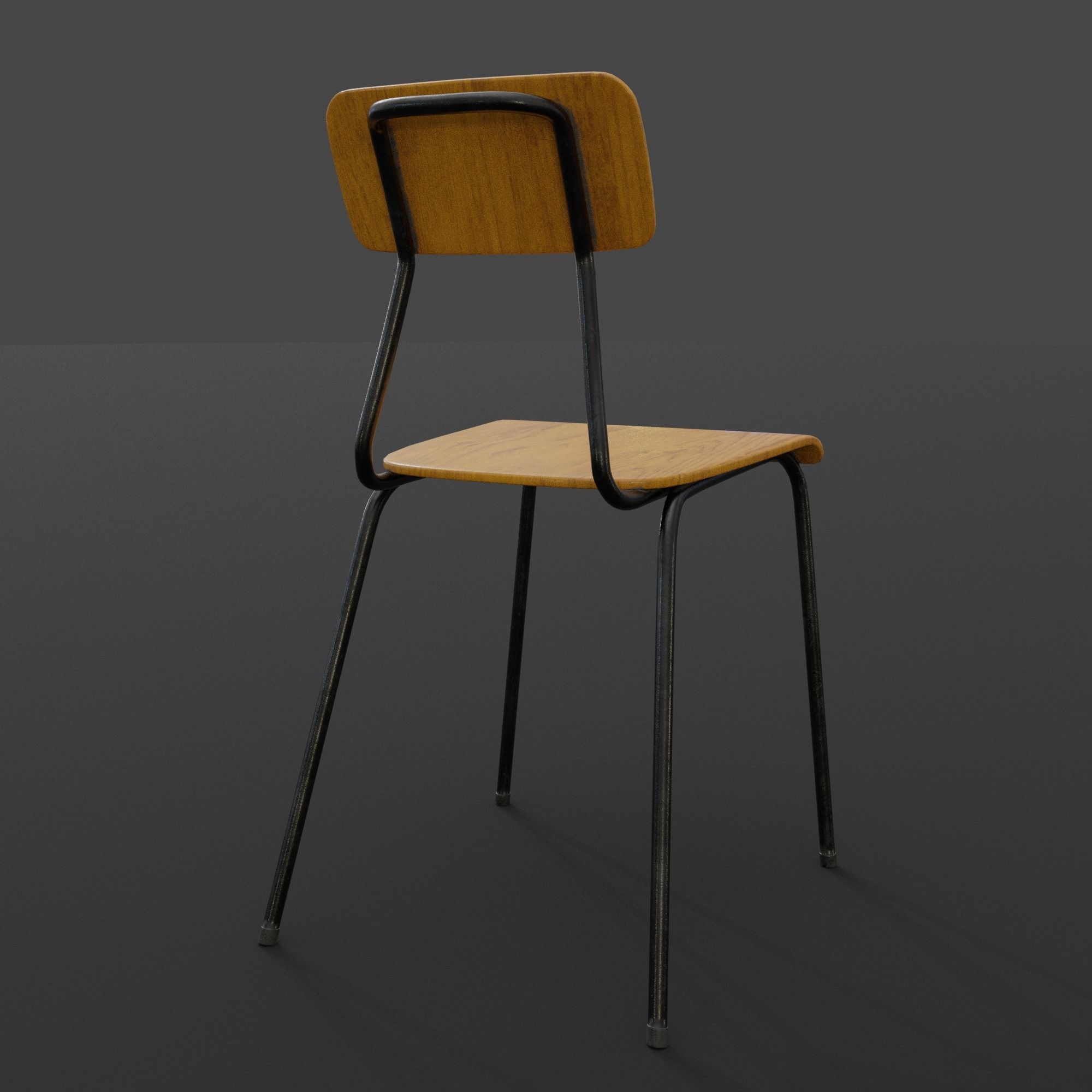 Plywood Chair Low-poly 3D model_6
