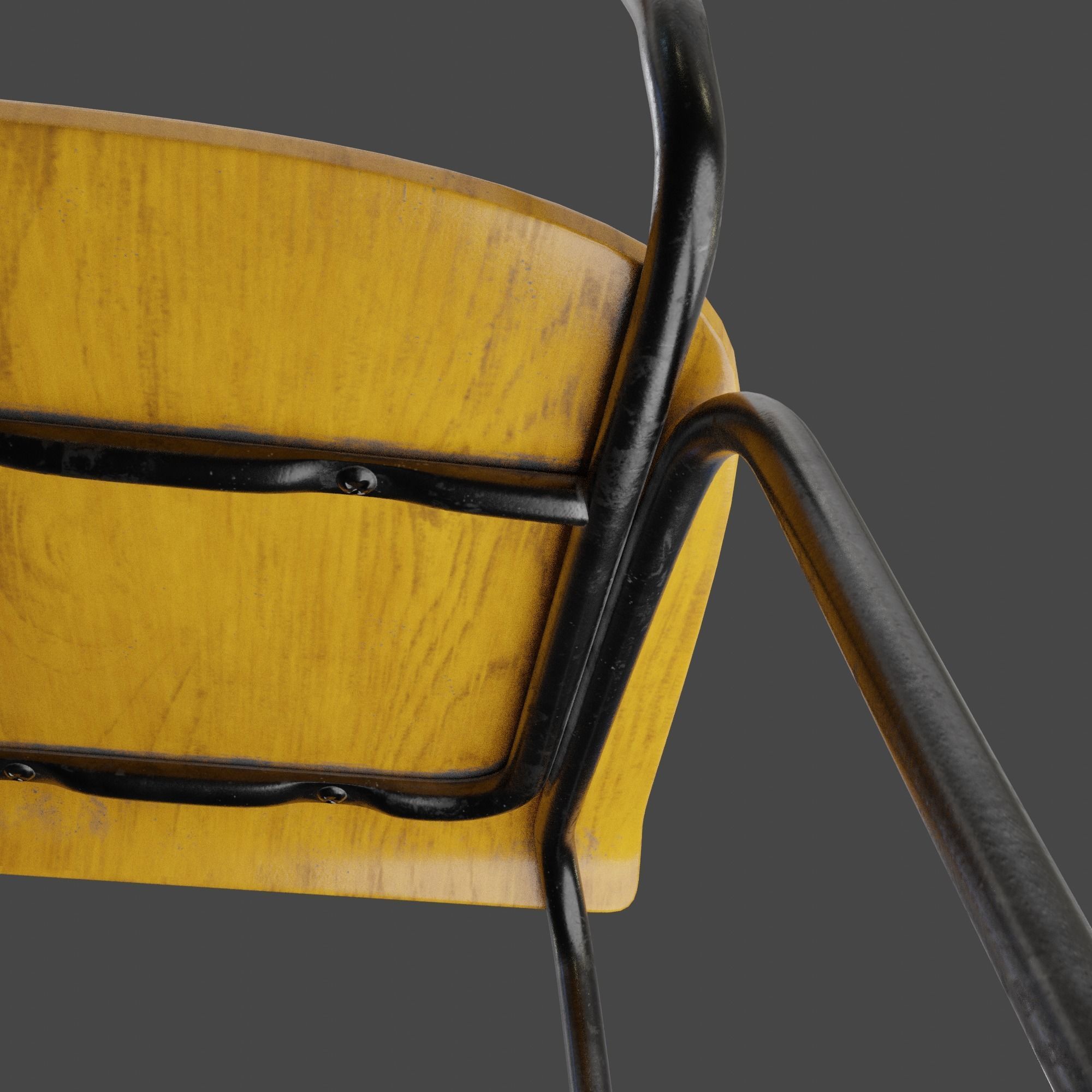 Plywood Chair Low-poly 3D model_2