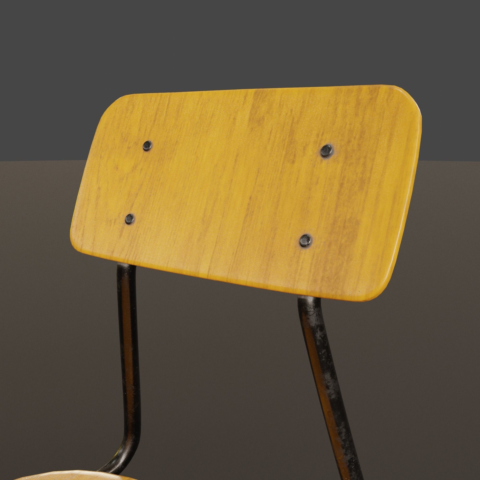 Plywood Chair Low-poly 3D model_9