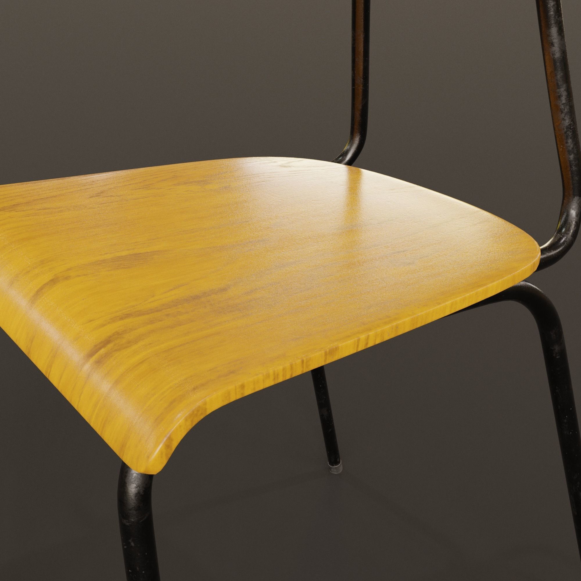 Plywood Chair Low-poly 3D model_8