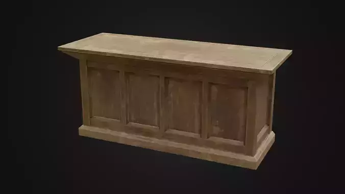 Old worn wooden altar