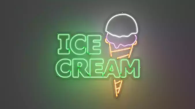 Ice Cream 4 - Neon Sign 3D model