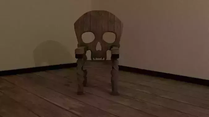 woody skull chair 3D model