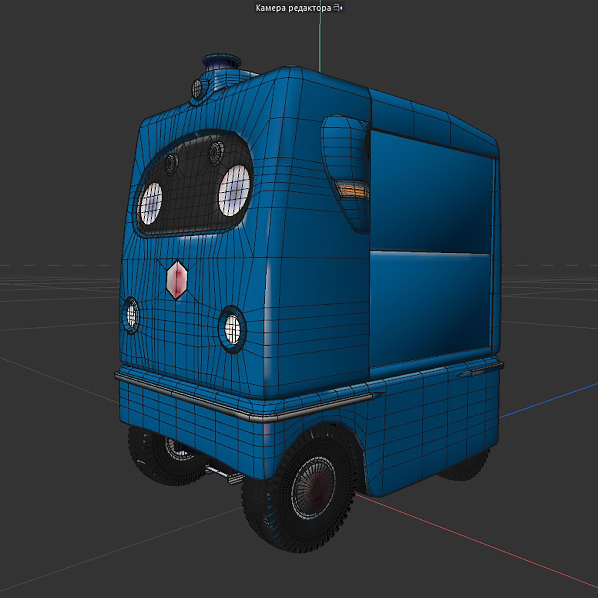 Japanese delivery robot Deliro with downward opening doors 3D model_17