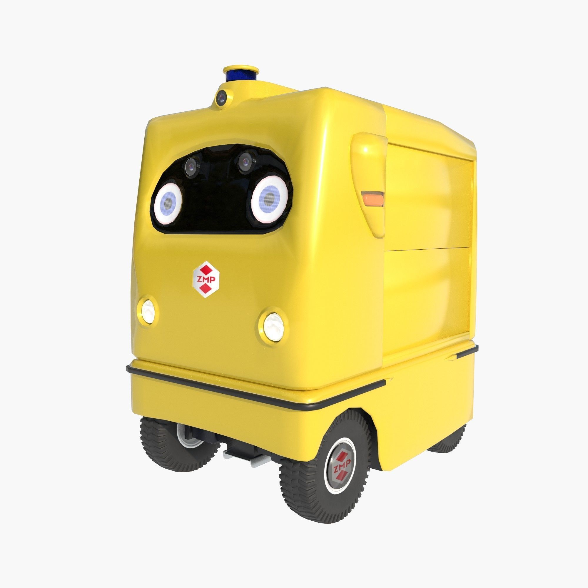 Japanese delivery robot Deliro with downward opening doors 3D model_2