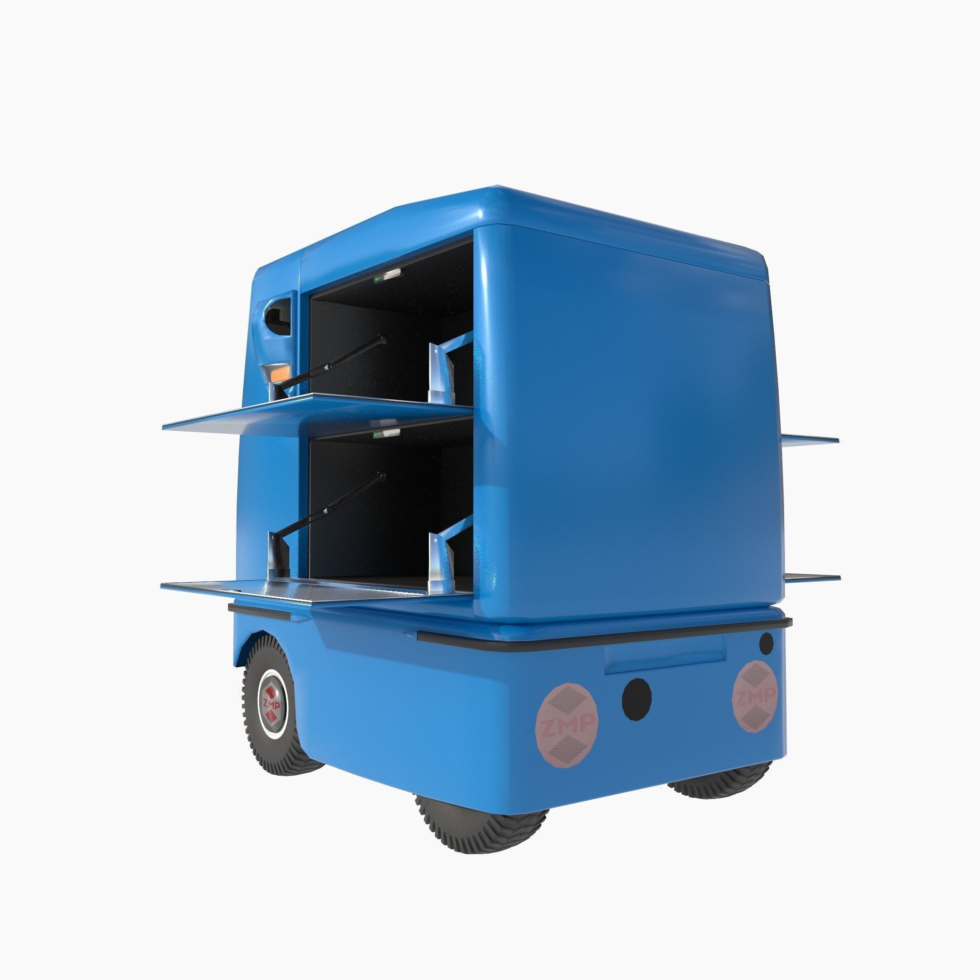Japanese delivery robot Deliro with downward opening doors 3D model_5