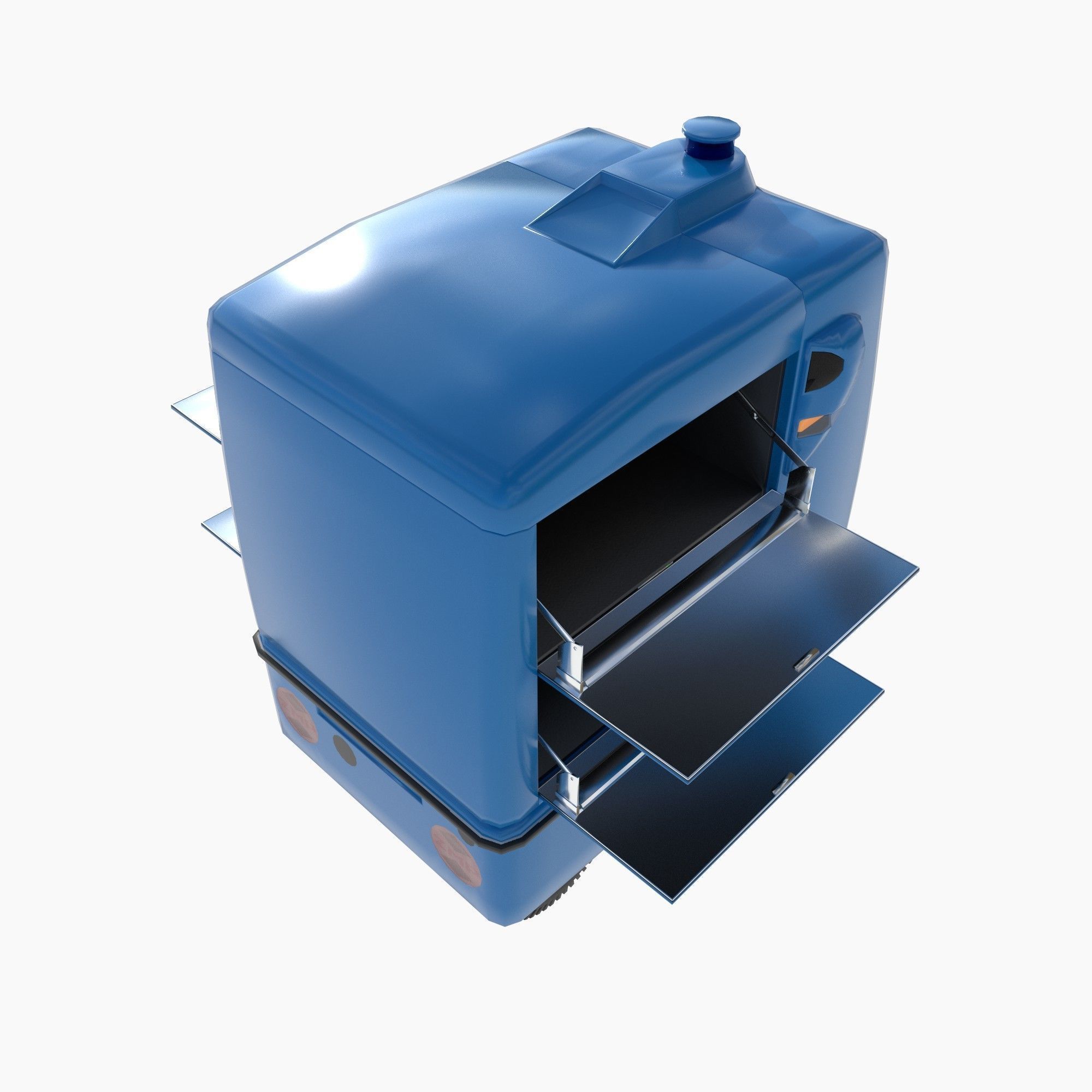 Japanese delivery robot Deliro with downward opening doors 3D model_6