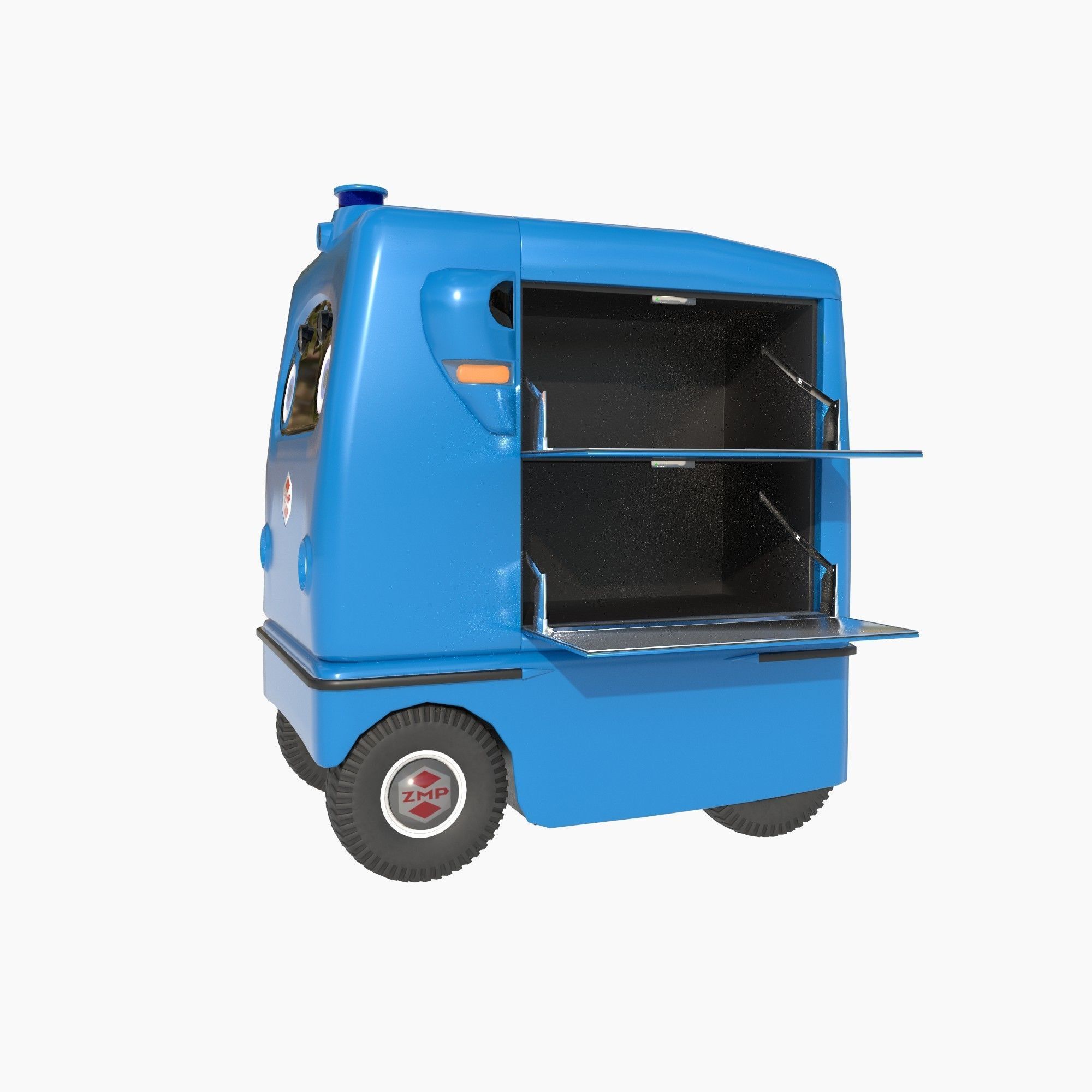 Japanese delivery robot Deliro with downward opening doors 3D model_4