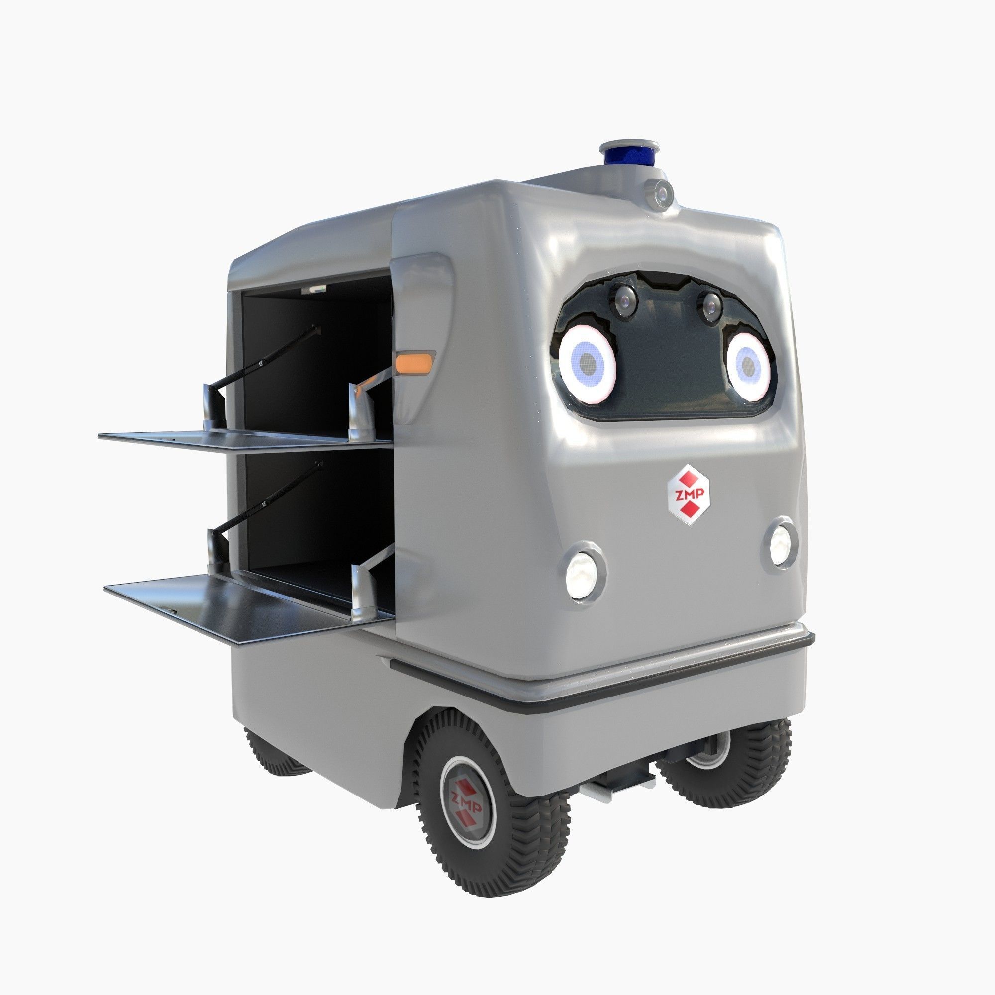 Japanese delivery robot Deliro with downward opening doors 3D model_7
