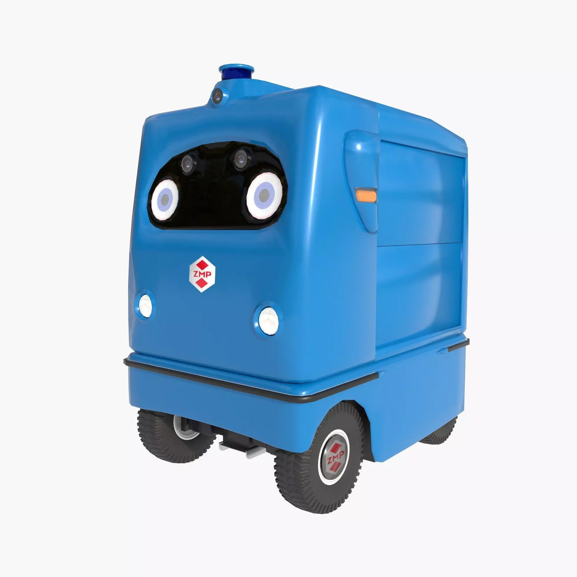 Japanese delivery robot Deliro with downward opening doors 3D model_0