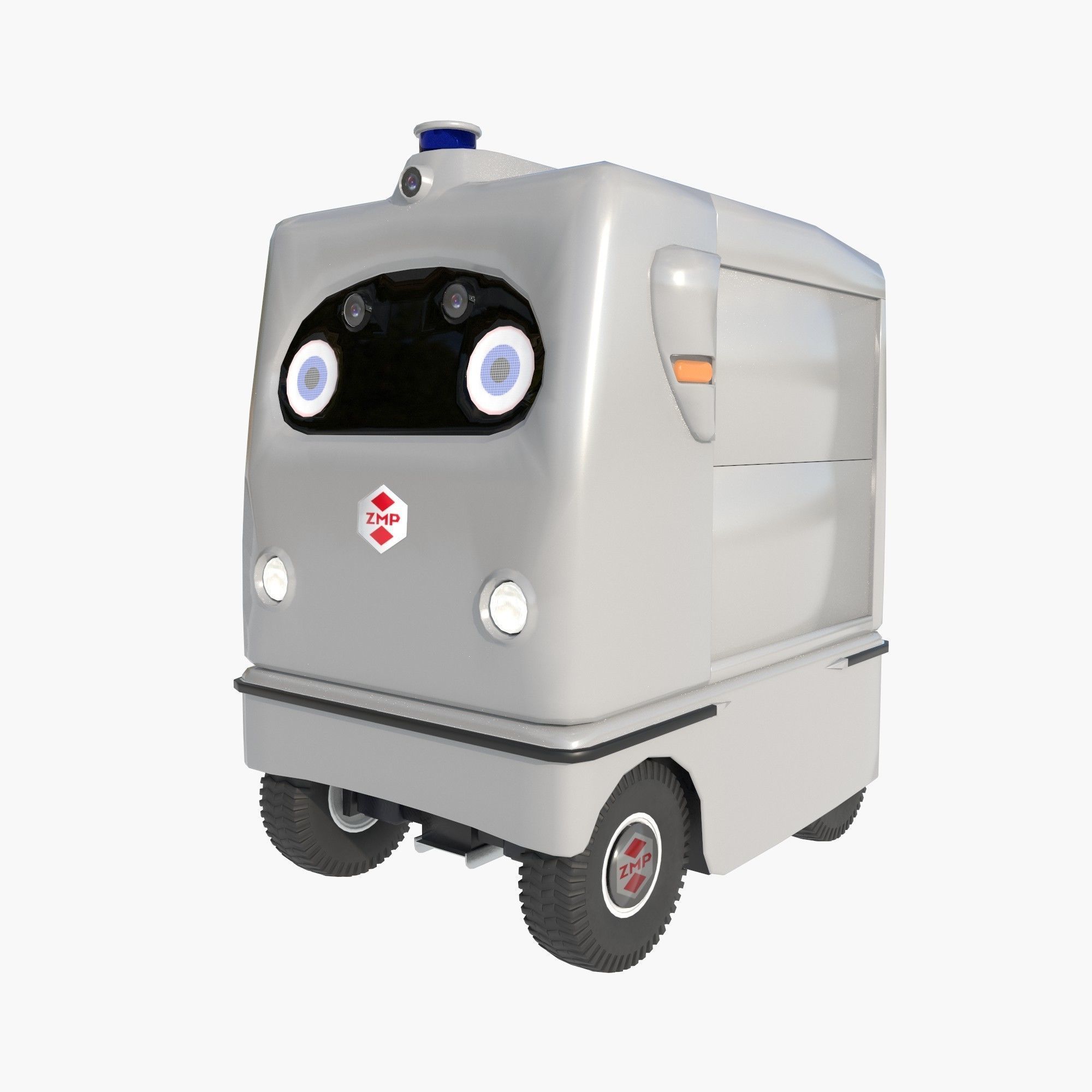 Japanese delivery robot Deliro with downward opening doors 3D model_1