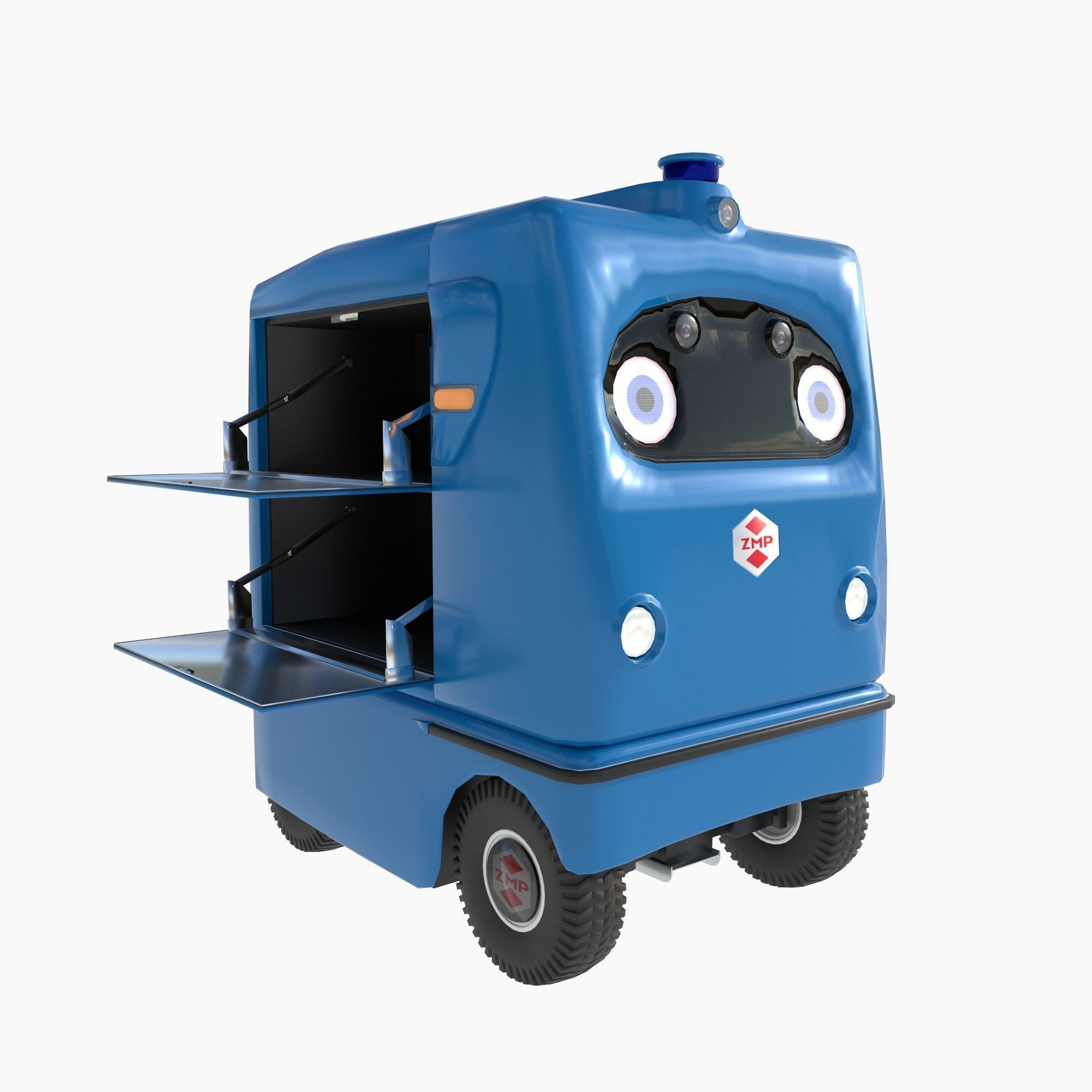Japanese delivery robot Deliro with downward opening doors 3D model_10
