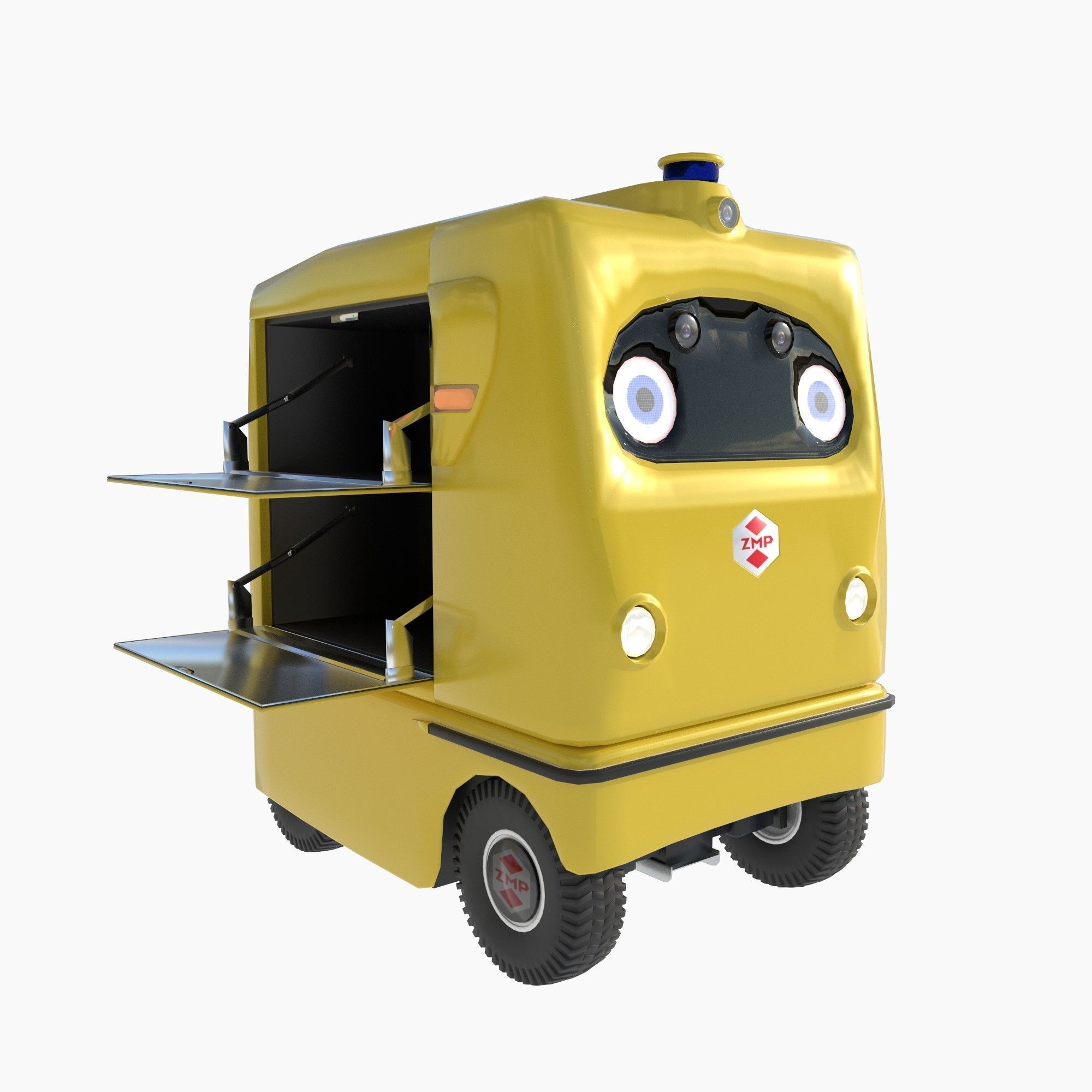 Japanese delivery robot Deliro with downward opening doors 3D model_8