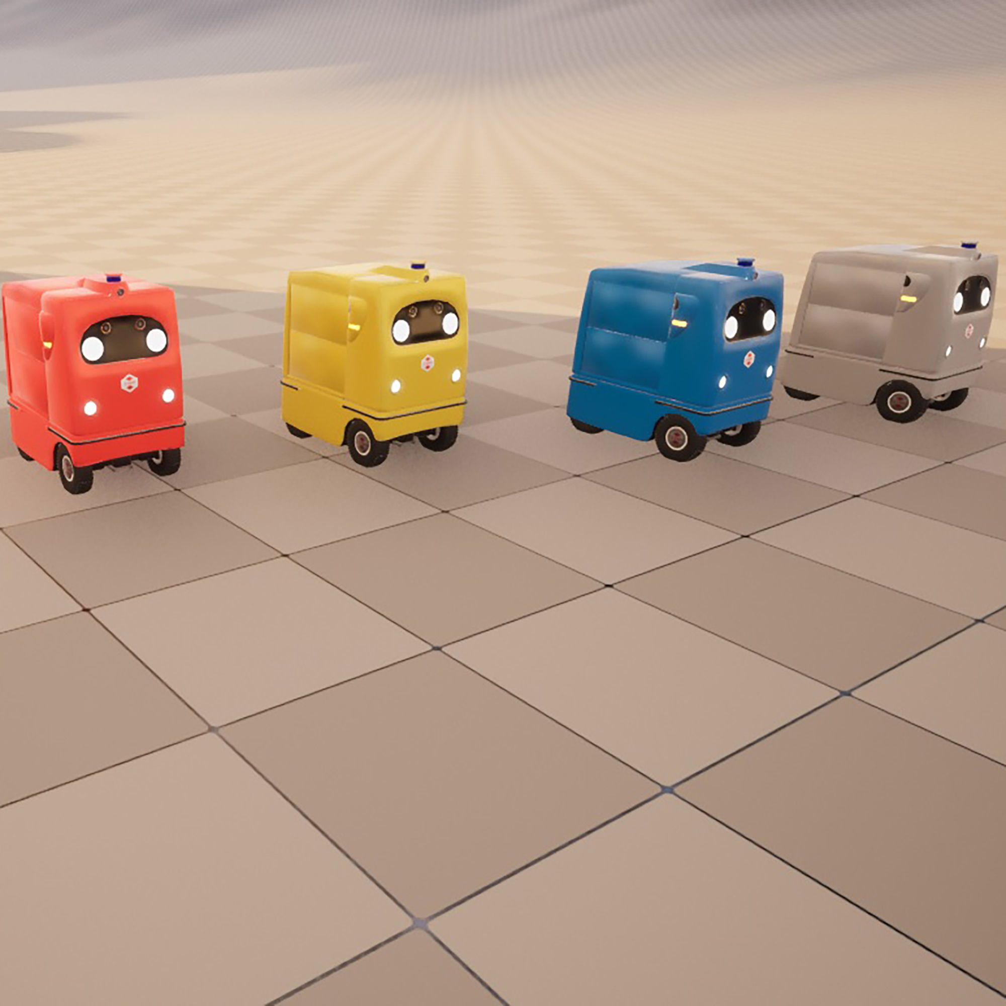 Japanese delivery robot Deliro with downward opening doors 3D model_16