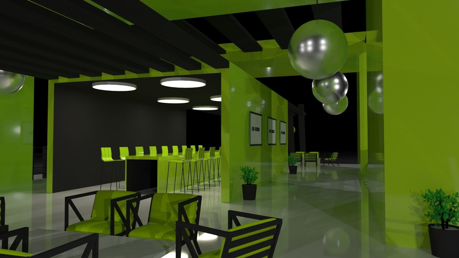 Green Booth Exhibition Stand Stall 3D model_2