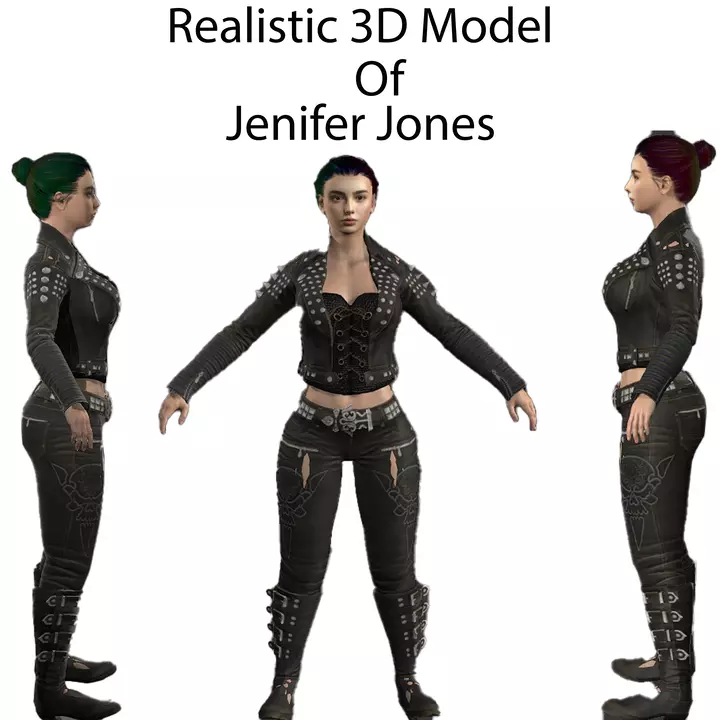 Jennifer Jones Low-poly 3D model